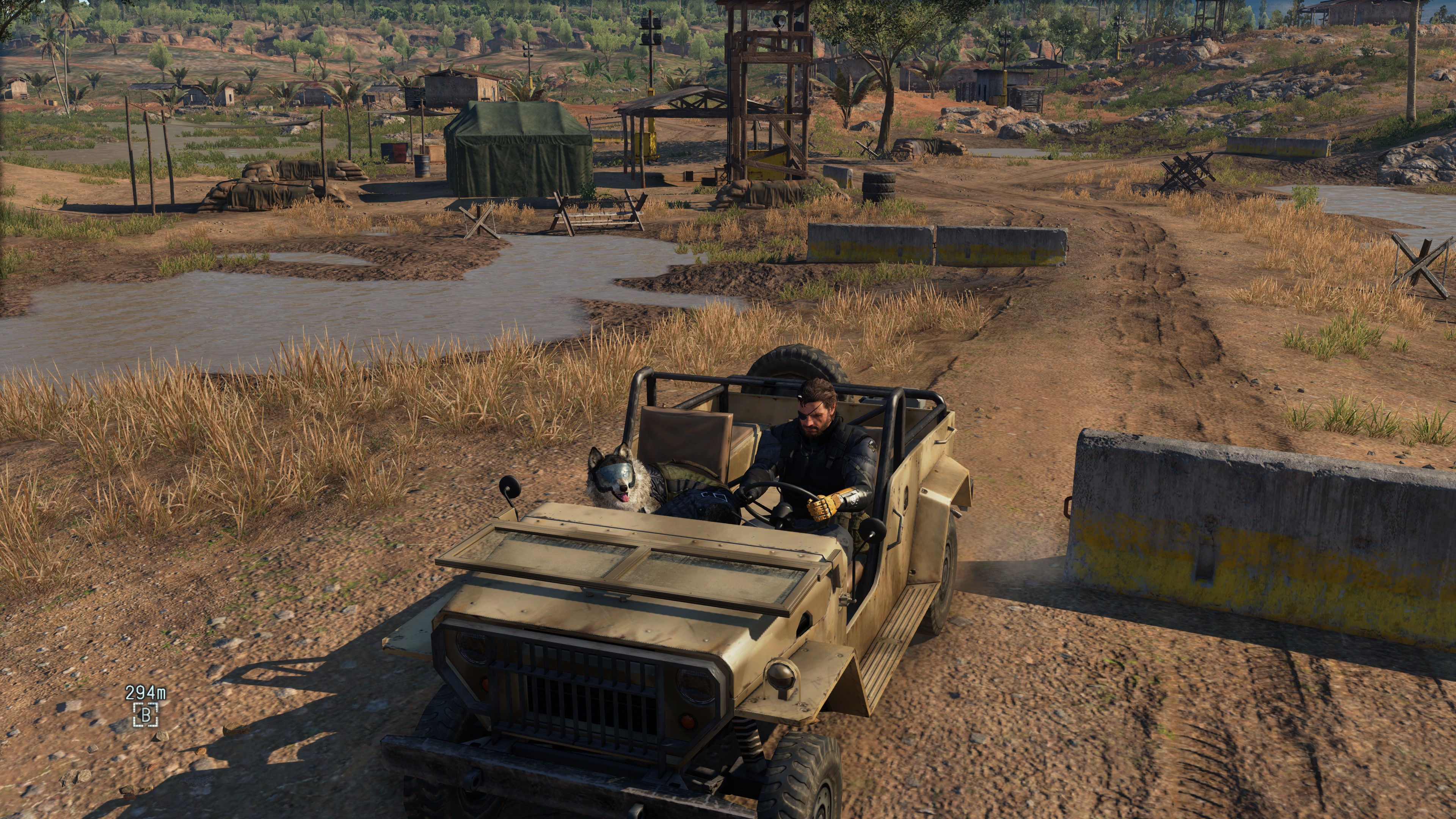 Solid Snake from Metal Gear in a jeep with D-Dog HD Wallpaper