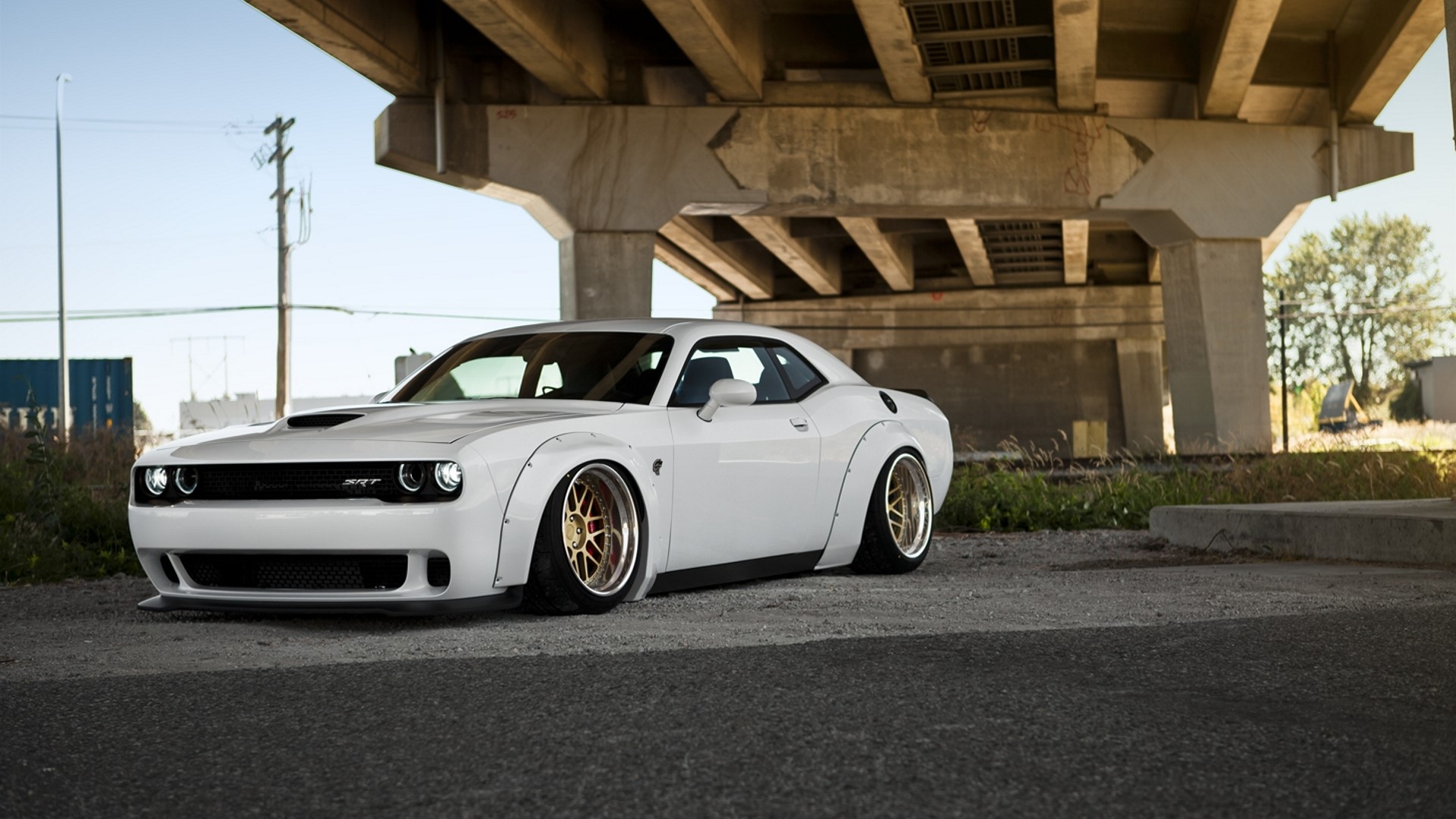 White Dodge Challenger SRT Hellcat Widebody HD Wallpaper