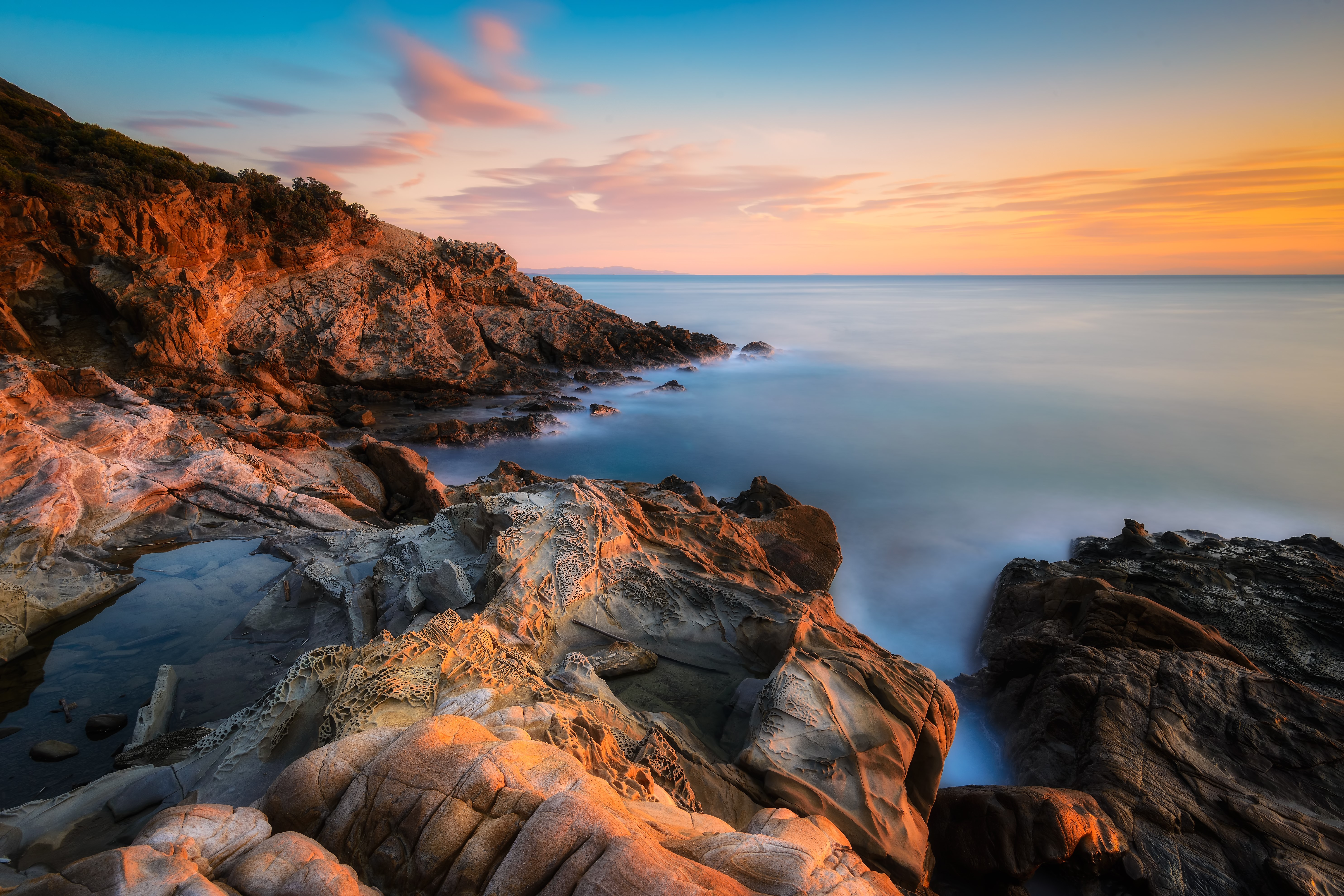 Calafuria, Italy Coast at Sunset HD Wallpaper