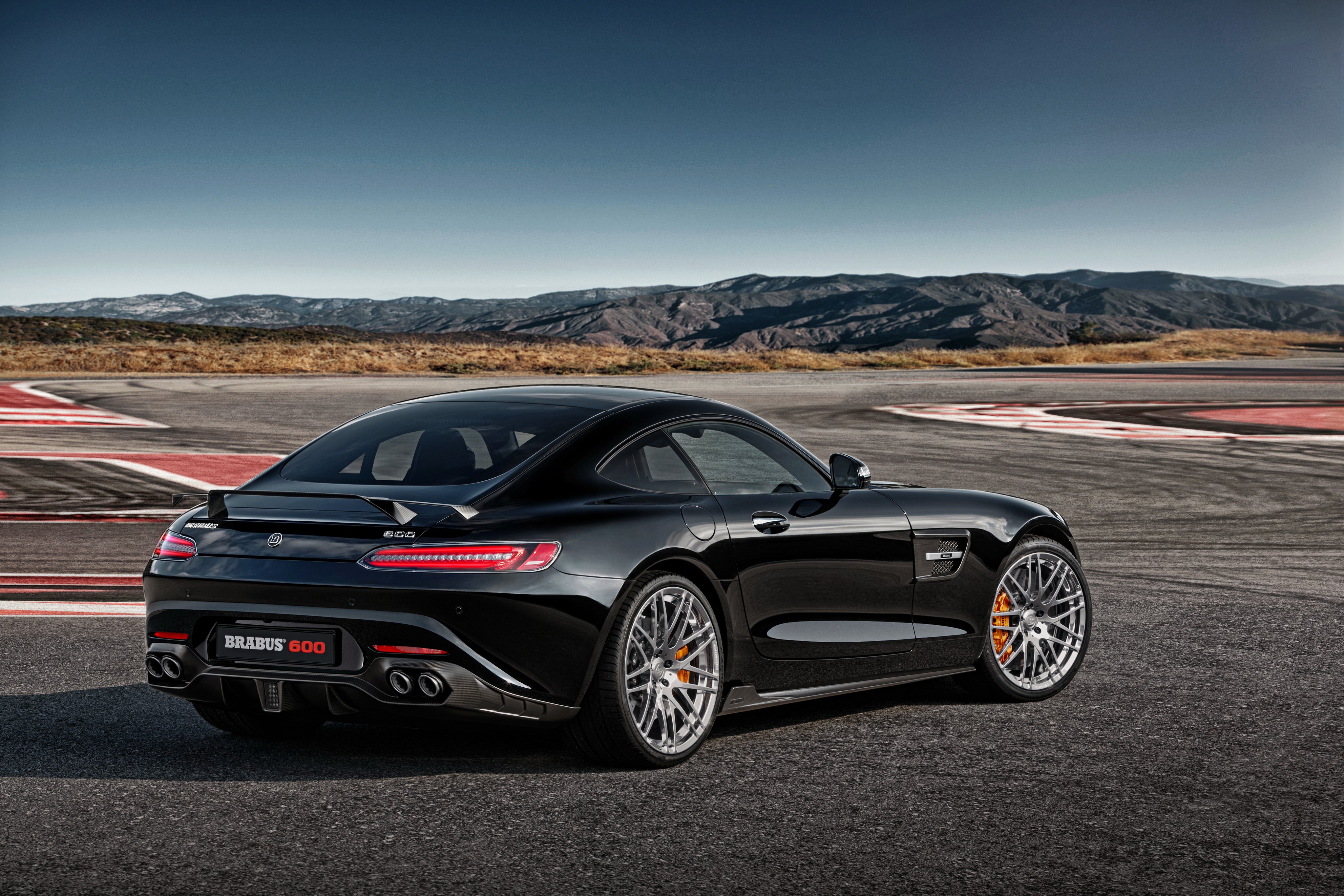 4K Brabus 600 AMG GT S C190 Black Back View HD Wallpaper