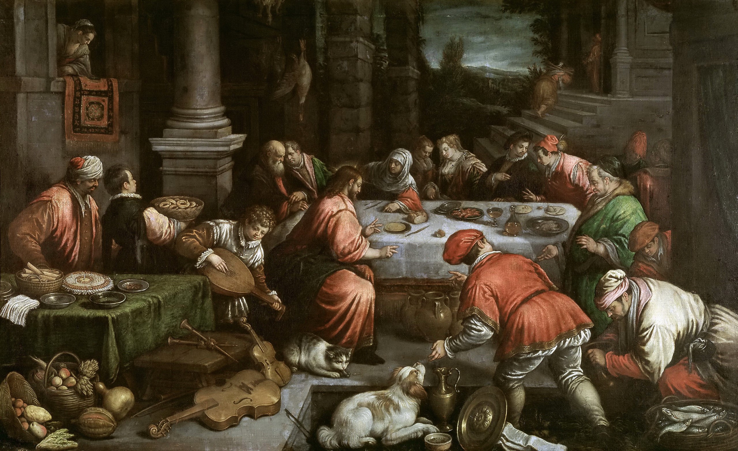 The Wedding at Cana by Leandro Bassano HD Wallpaper
