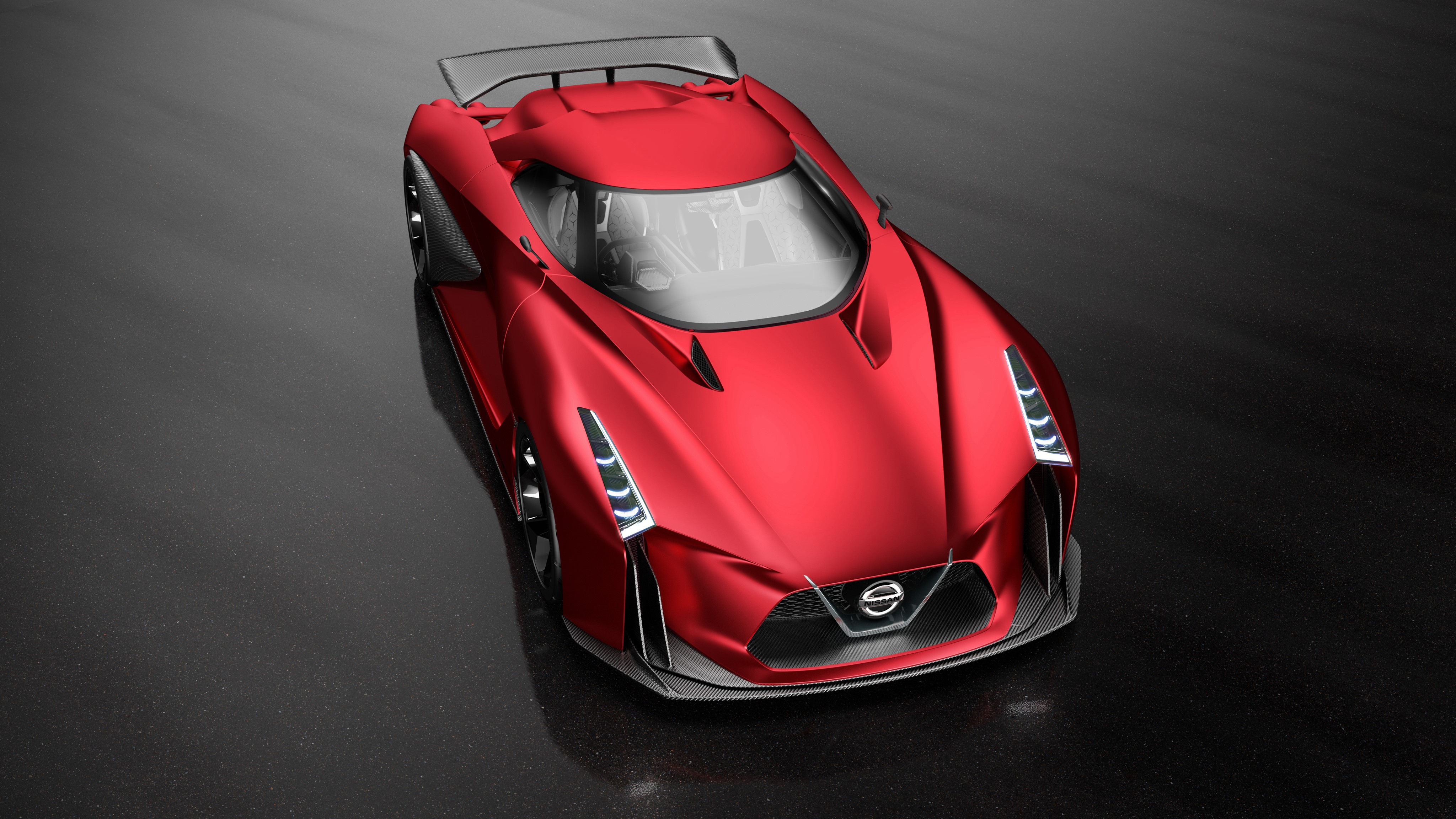 Red Nissan 2020 Vision Gran Turismo concept car HD Wallpaper