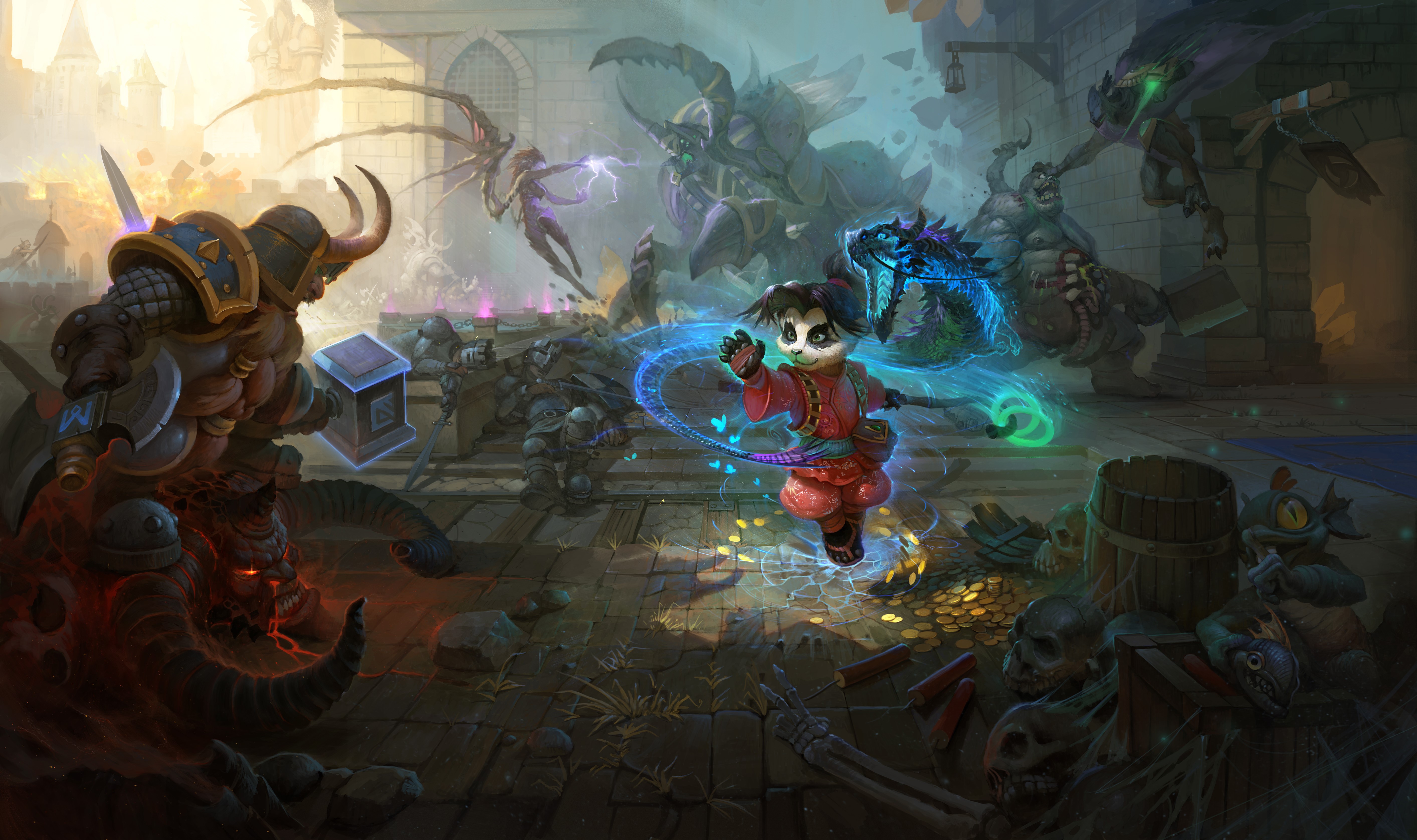 Heroes of the Storm characters battling HD Wallpaper