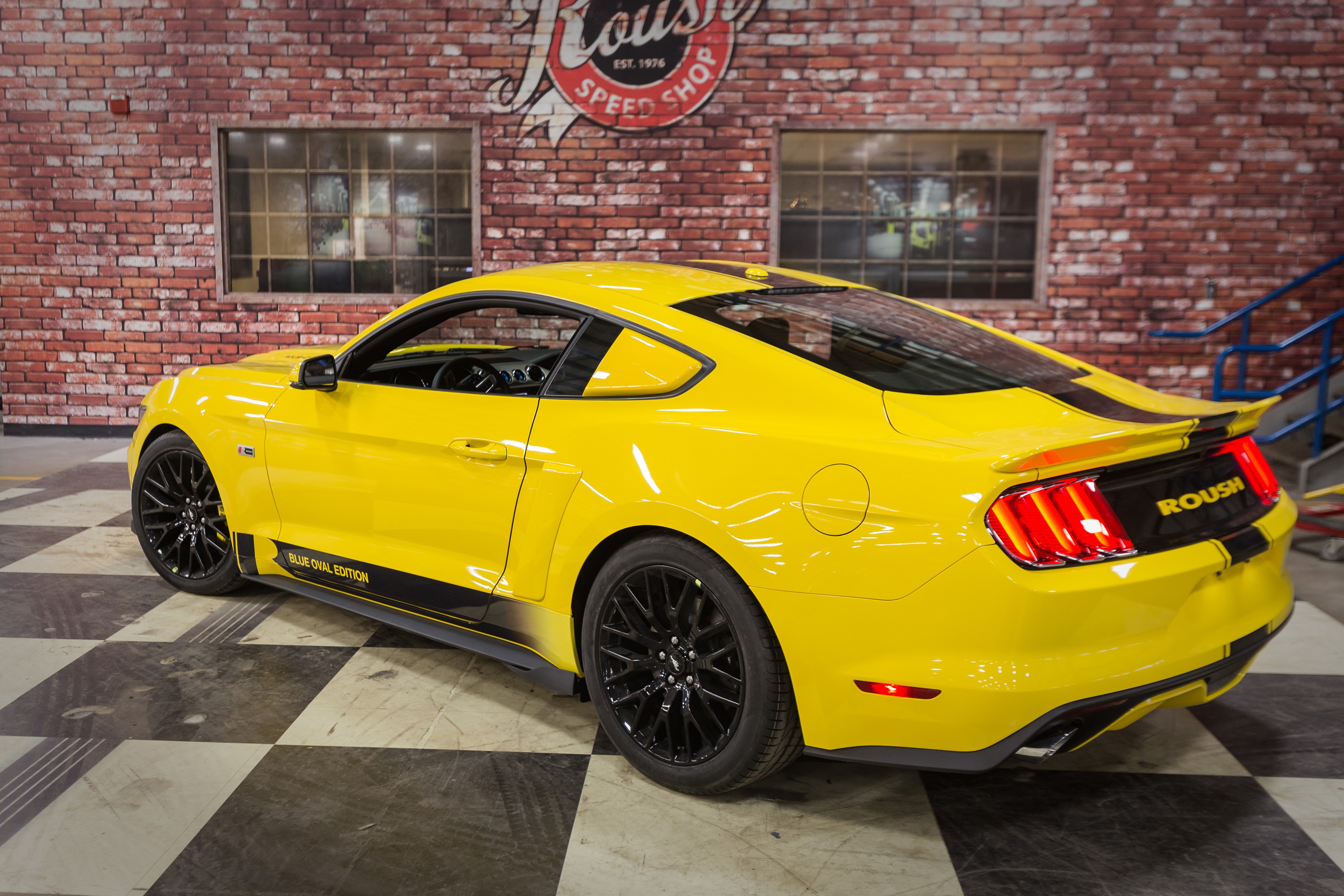 Yellow Roush Mustang R2300 Blue Oval Edition HD Wallpaper