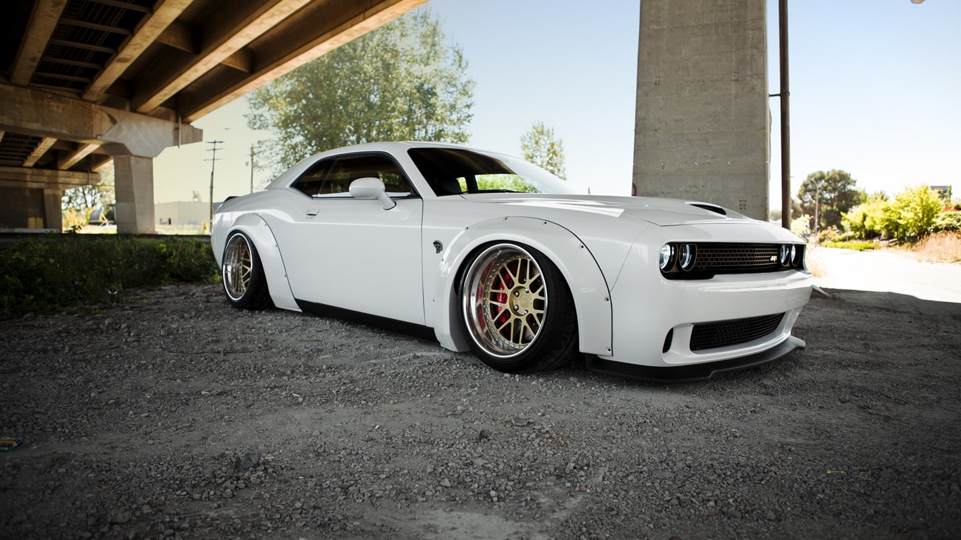 White Dodge Challenger SRT Hellcat Widebody HD Wallpaper