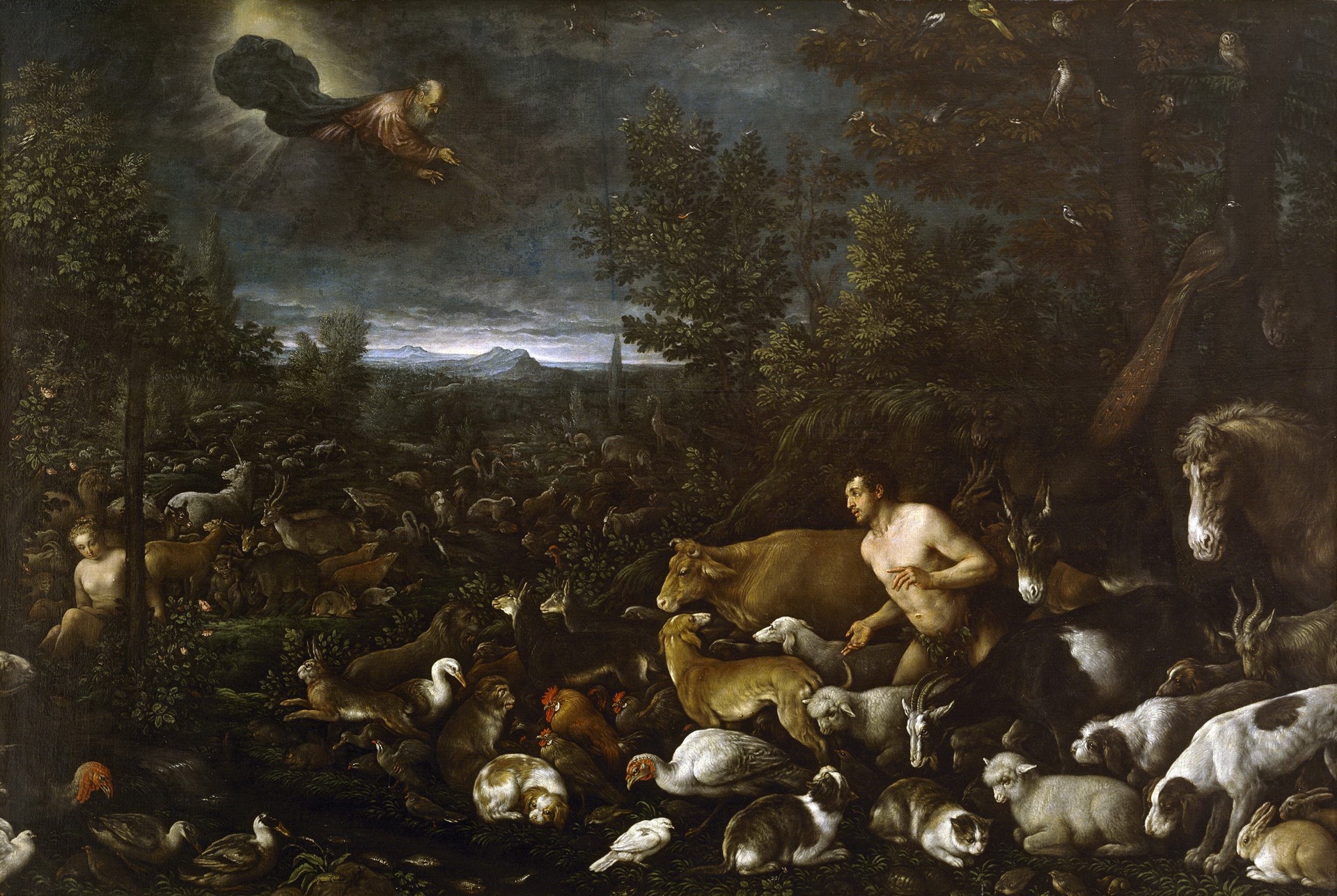 The Creation of Adam and Eve by Francesco Bassano HD Wallpaper