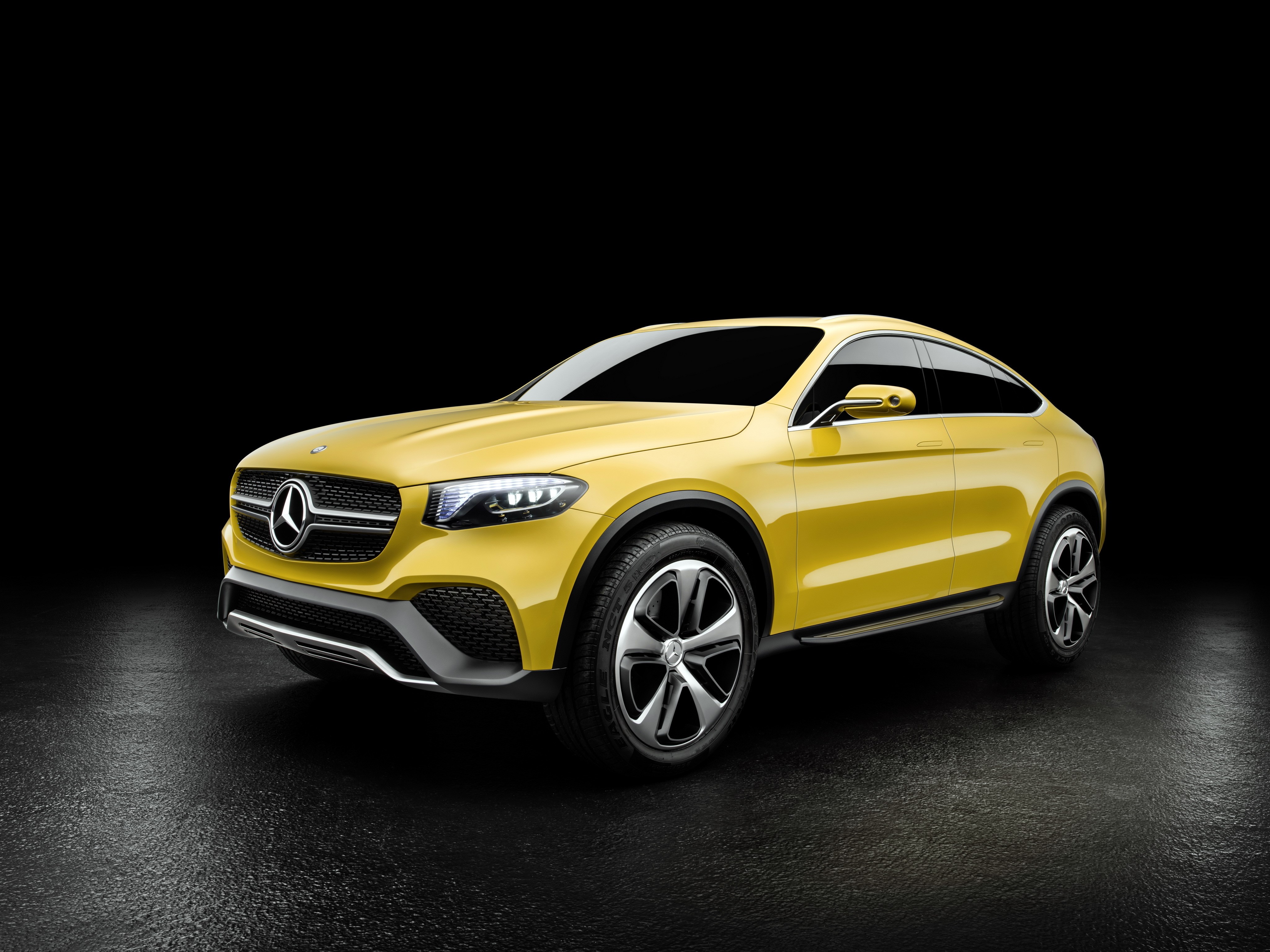 4K Mercedes-Benz 2015 Concept GLC Coupe Yellow HD Wallpaper