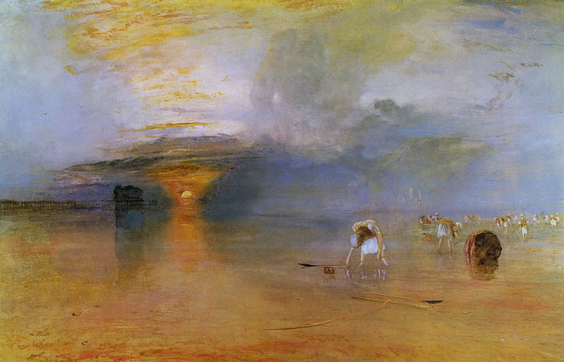 Calais Sands, Low Water, Poissards Collecting Bait by J. M. W. Turner HD Wallpaper