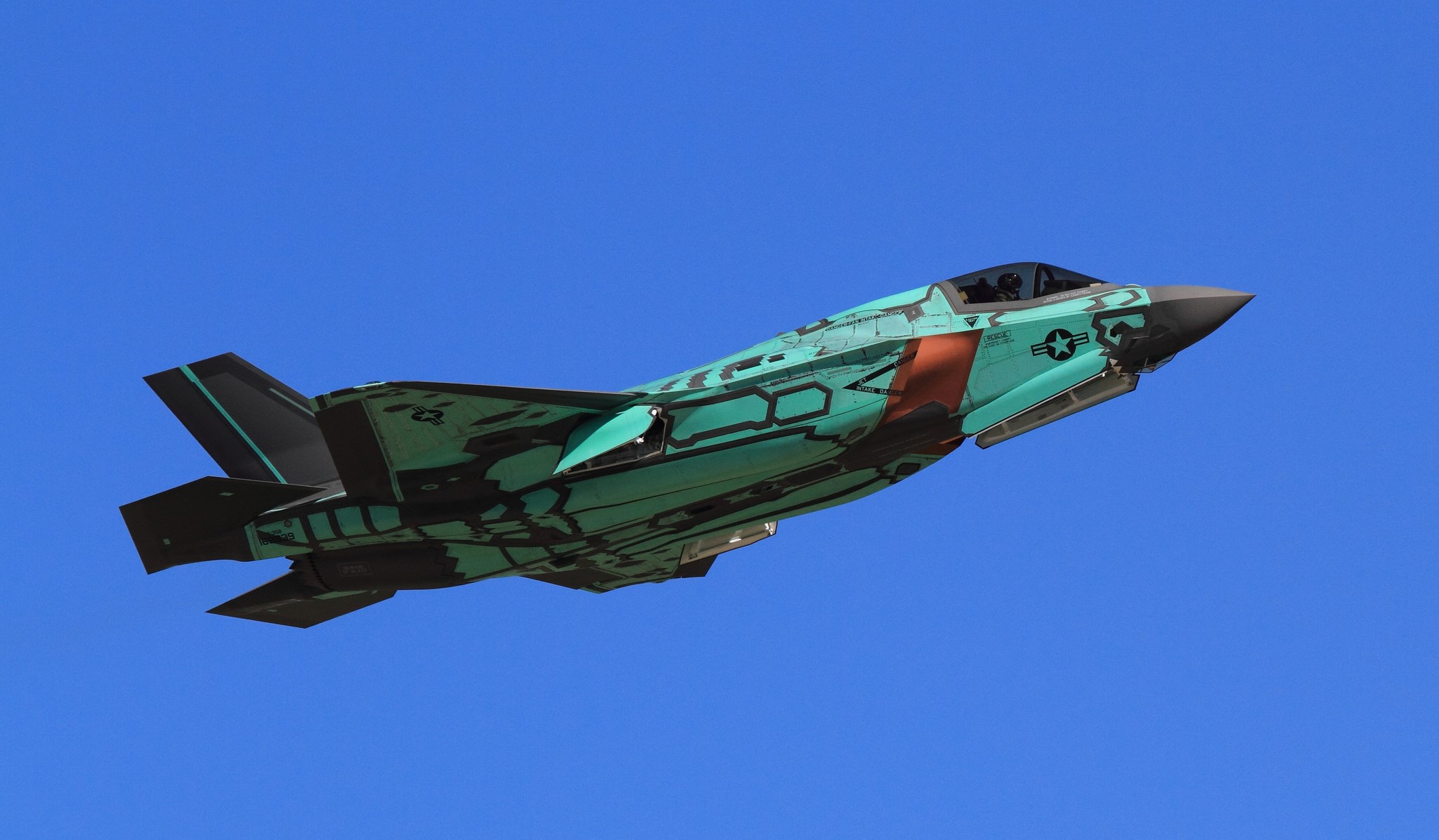 F-35A Lightning II fighter jet in flight HD Wallpaper