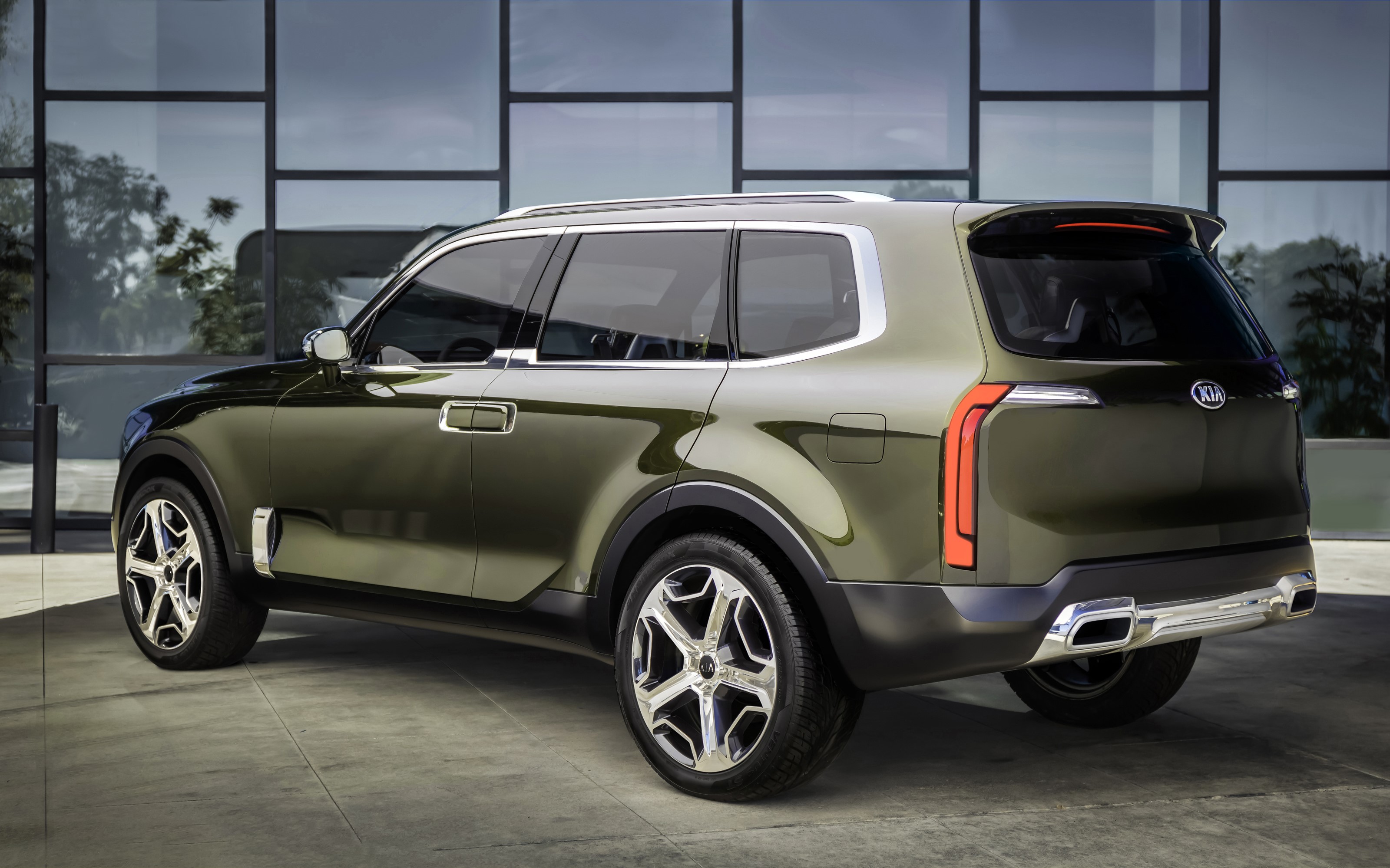 Kia Telluride concept SUV rear view HD Wallpaper