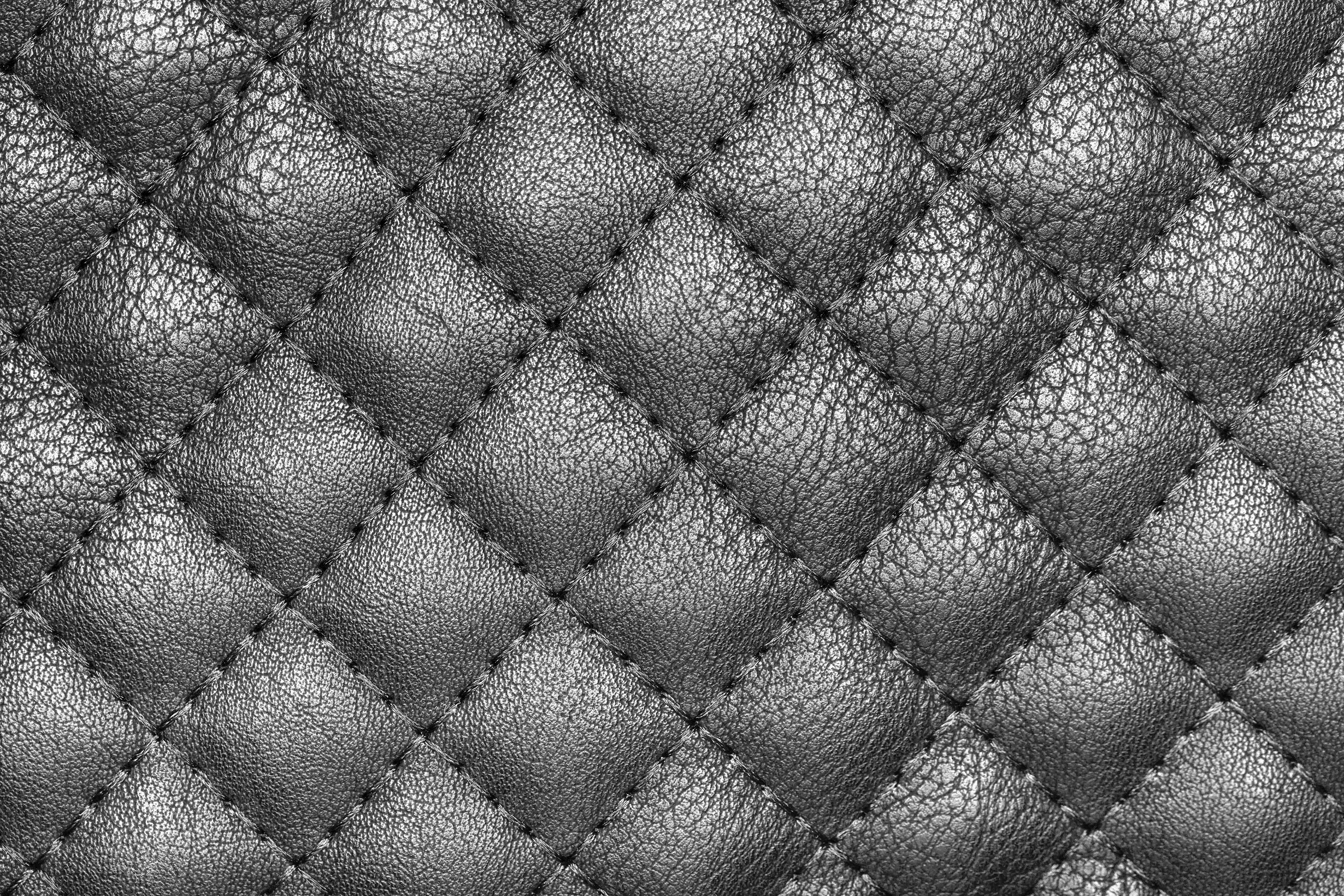 Quilted Grey Leather Texture HD Wallpaper