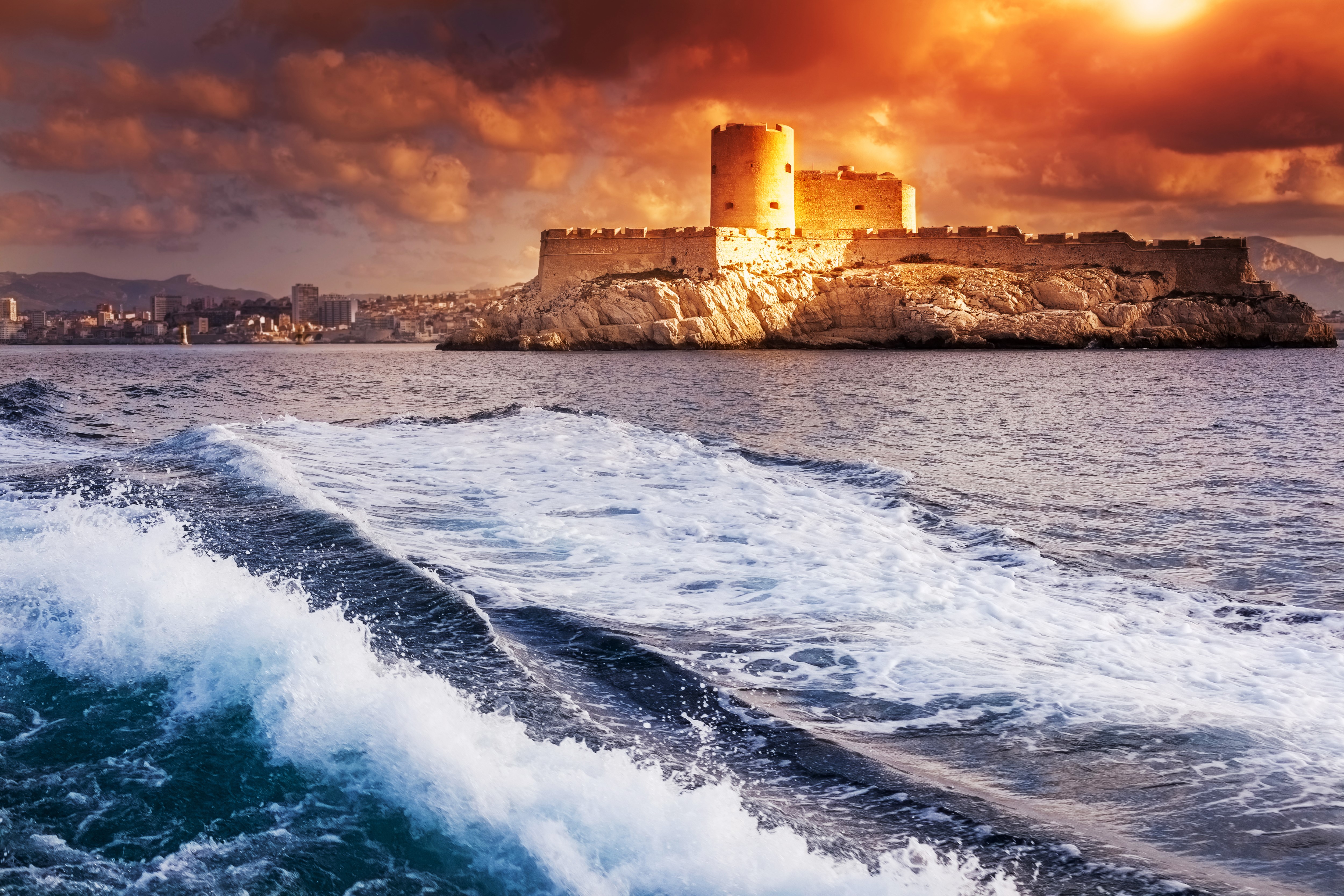 Chateau d'If castle on island near Marseille, France HD Wallpaper