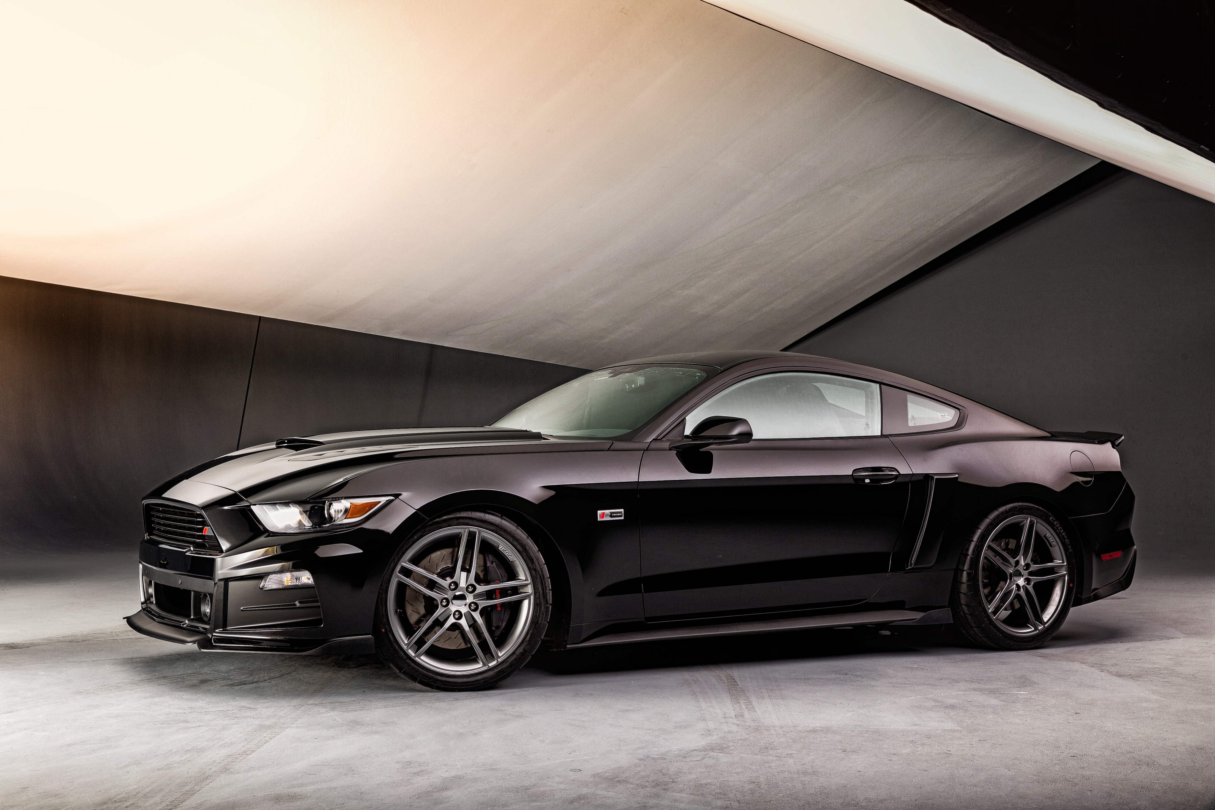 4K 2015 Roush Stage 3 Mustang Ford Black Side HD Wallpaper