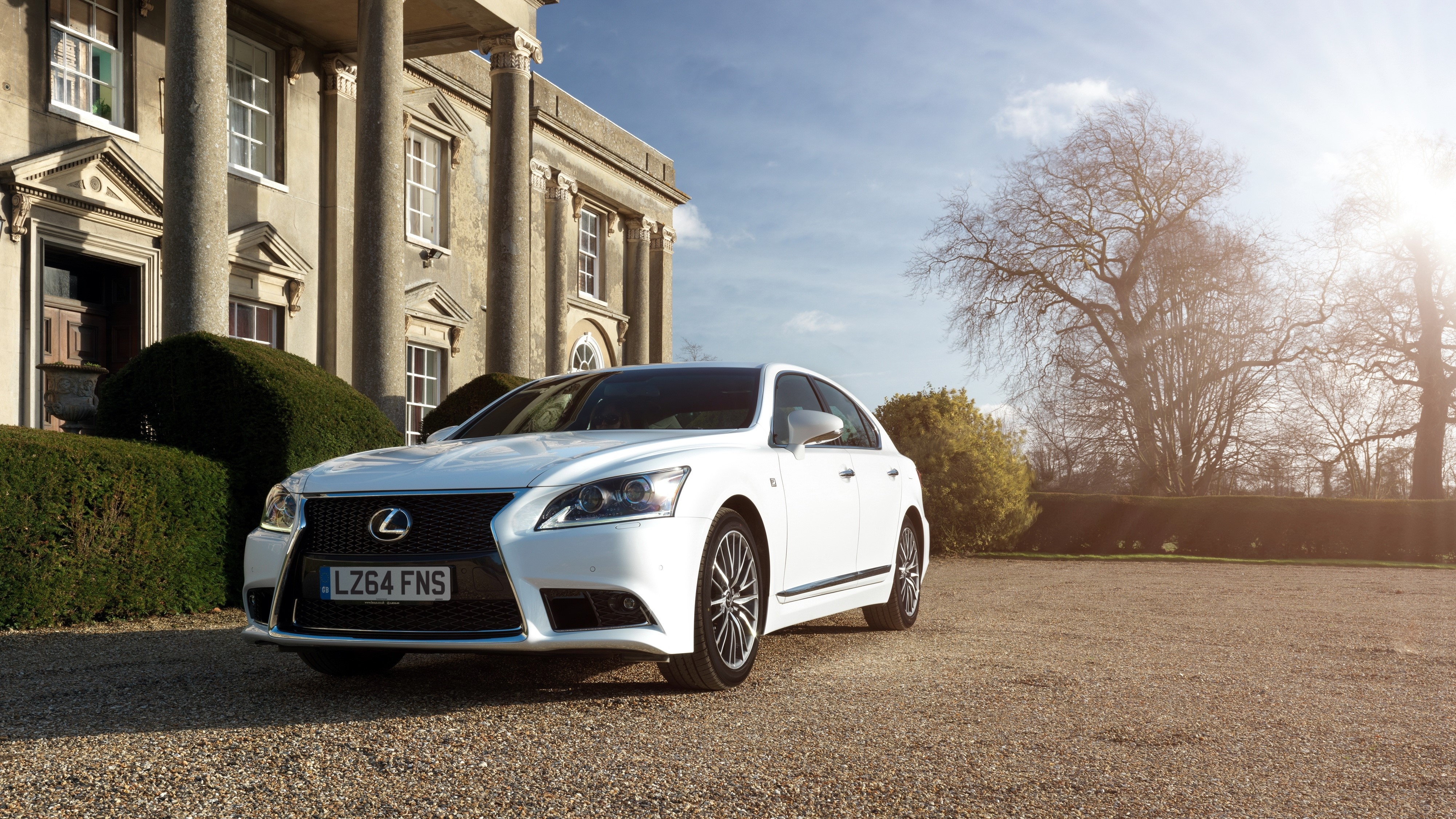 White 2012 Lexus LS 460 F-Sport HD Wallpaper