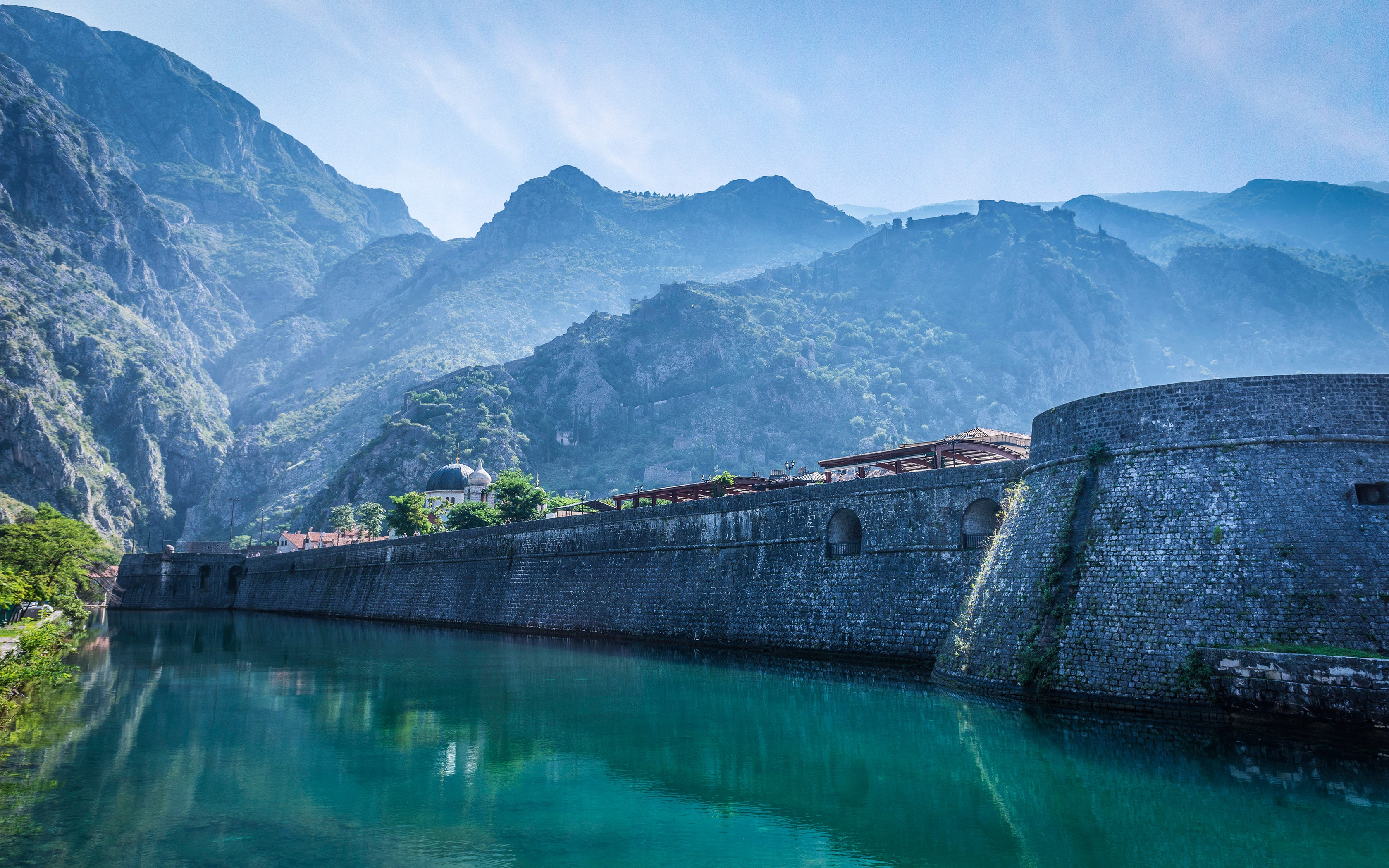 Kotor City Walls and Mountains in Montenegro HD Wallpaper