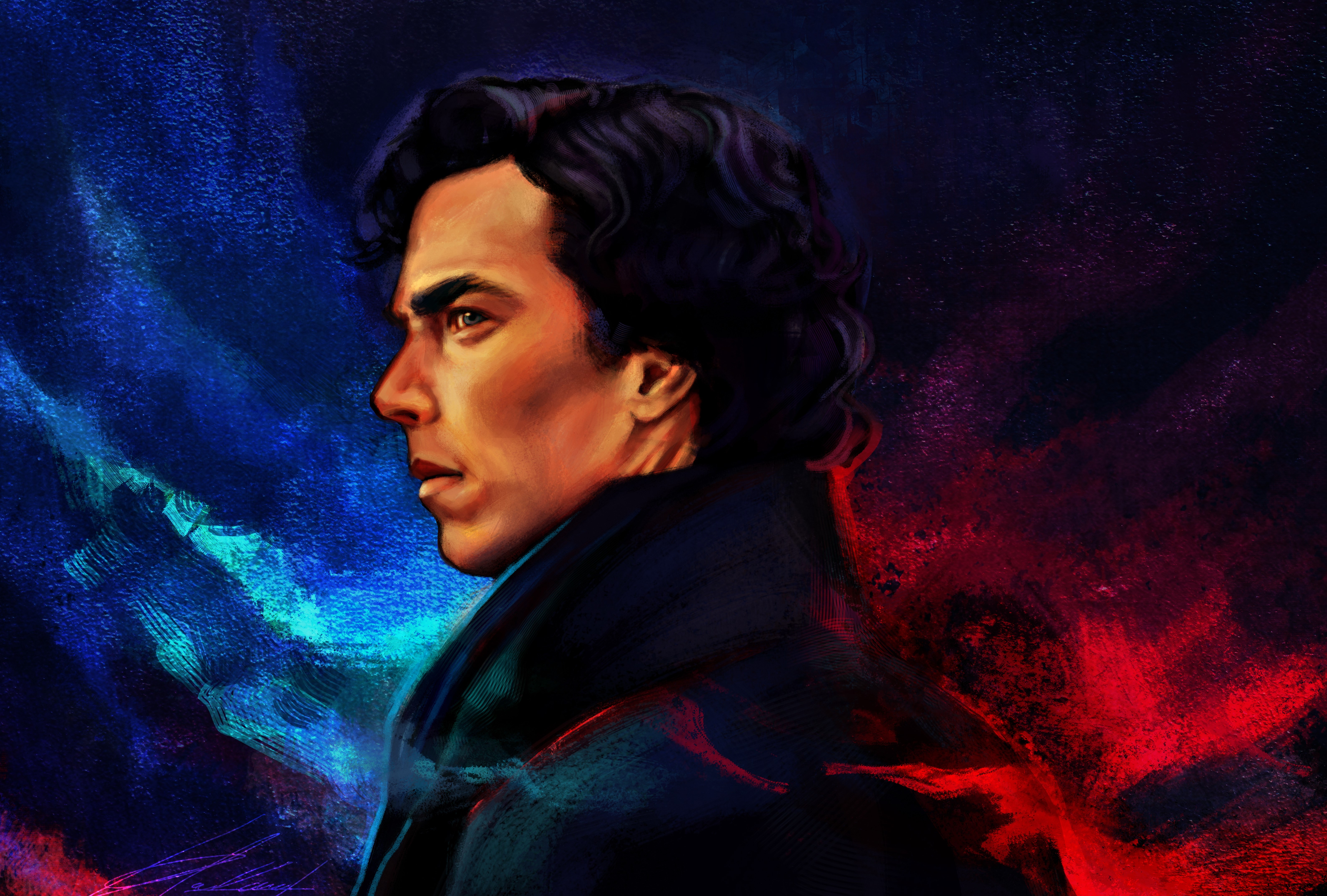 Sherlock Holmes from Sherlock, Benedict Cumberbatch HD Wallpaper