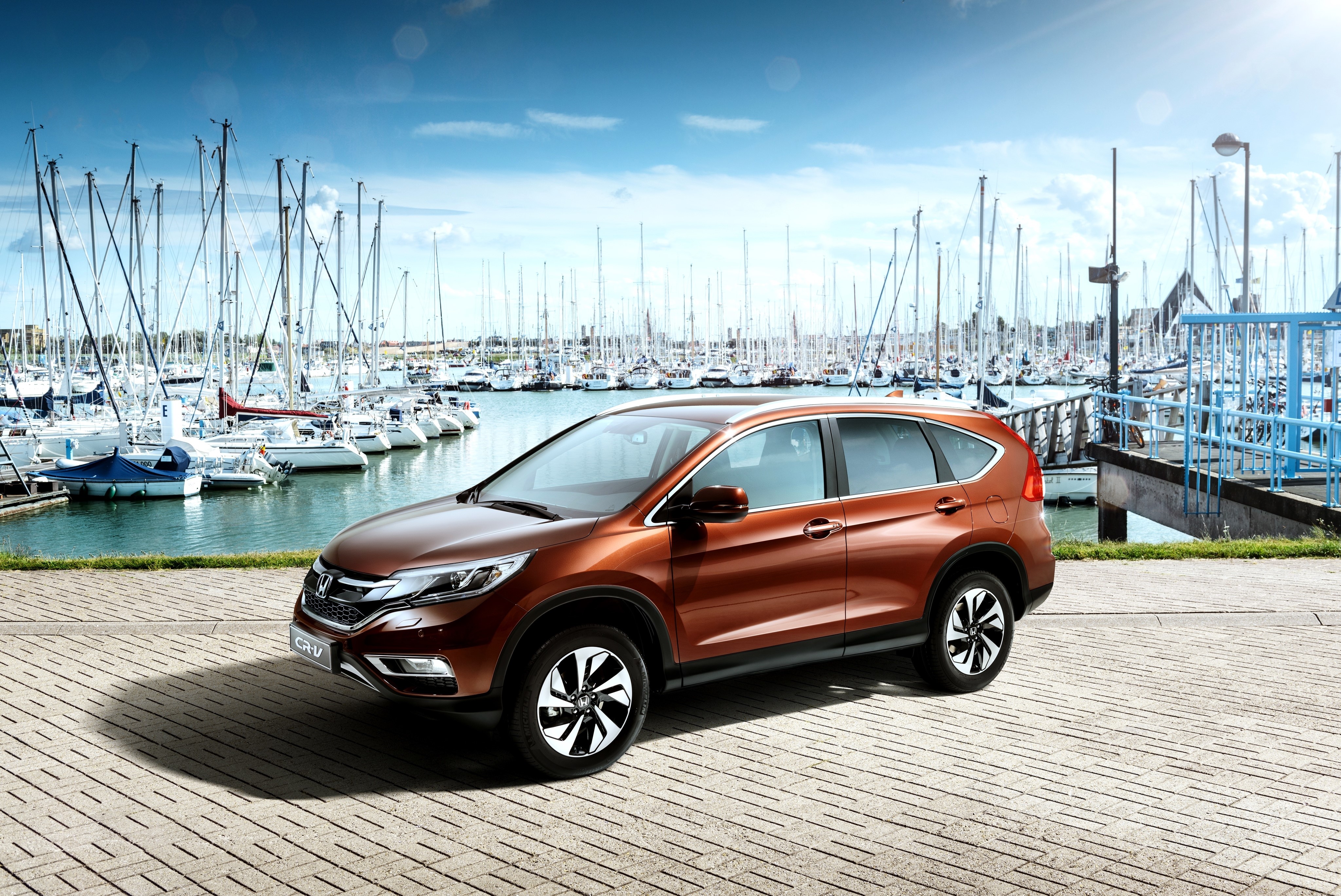 2015 Honda CR-V in a marina HD Wallpaper