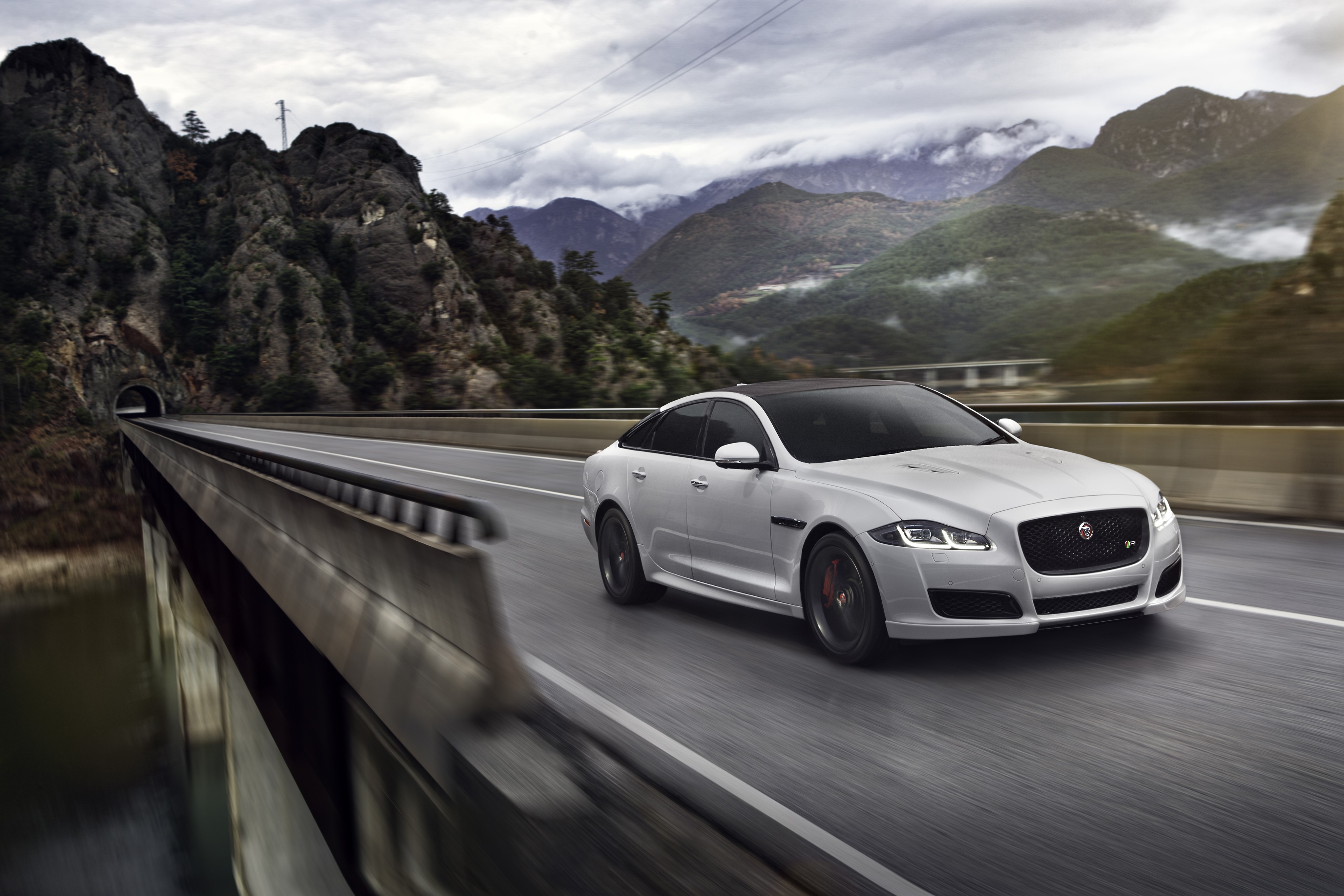 4K 2015 Jaguar XJR X351 on a Bridge HD Wallpaper