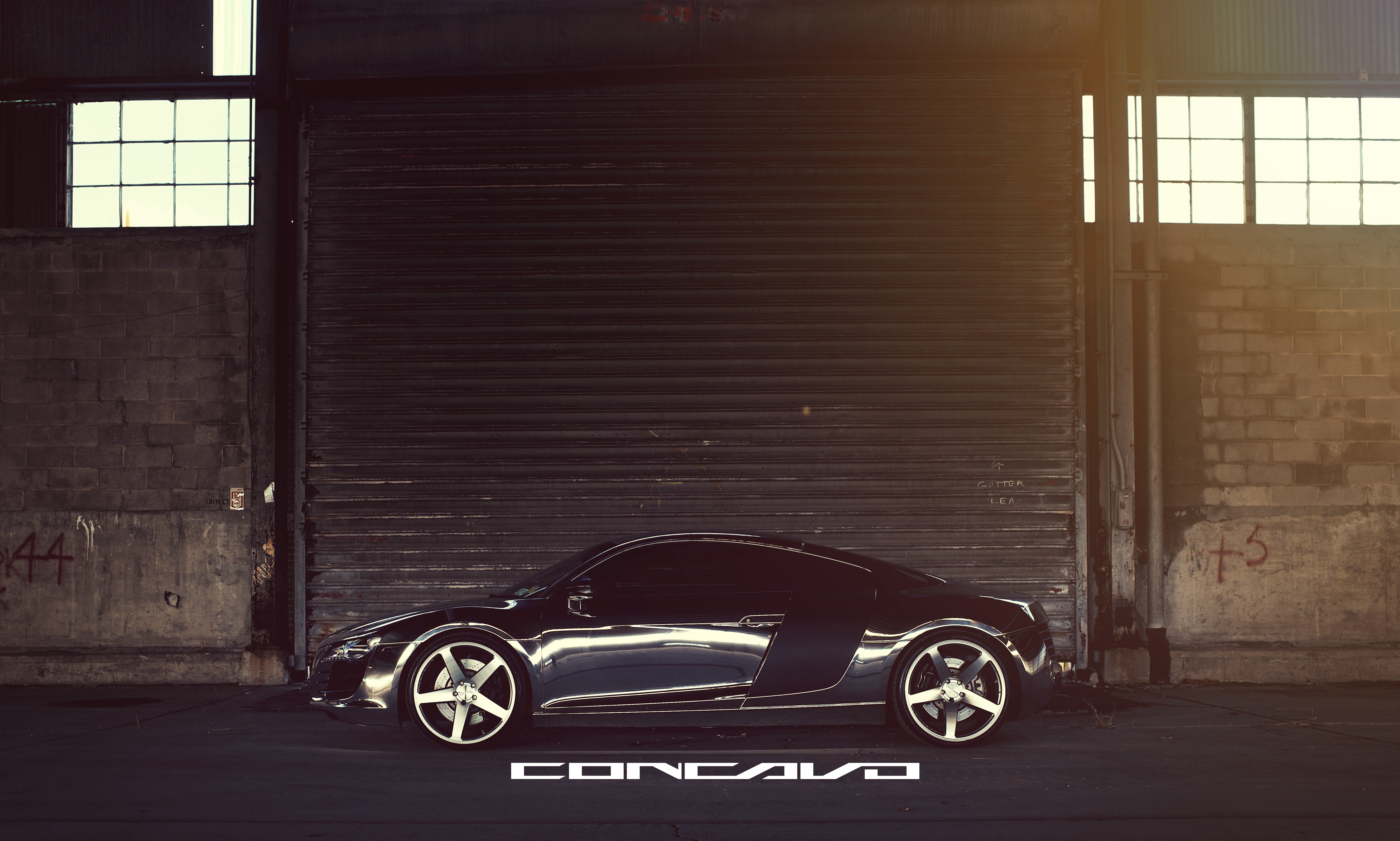 Concavo R8 Chrome CW-5 Audi Side HD Wallpaper