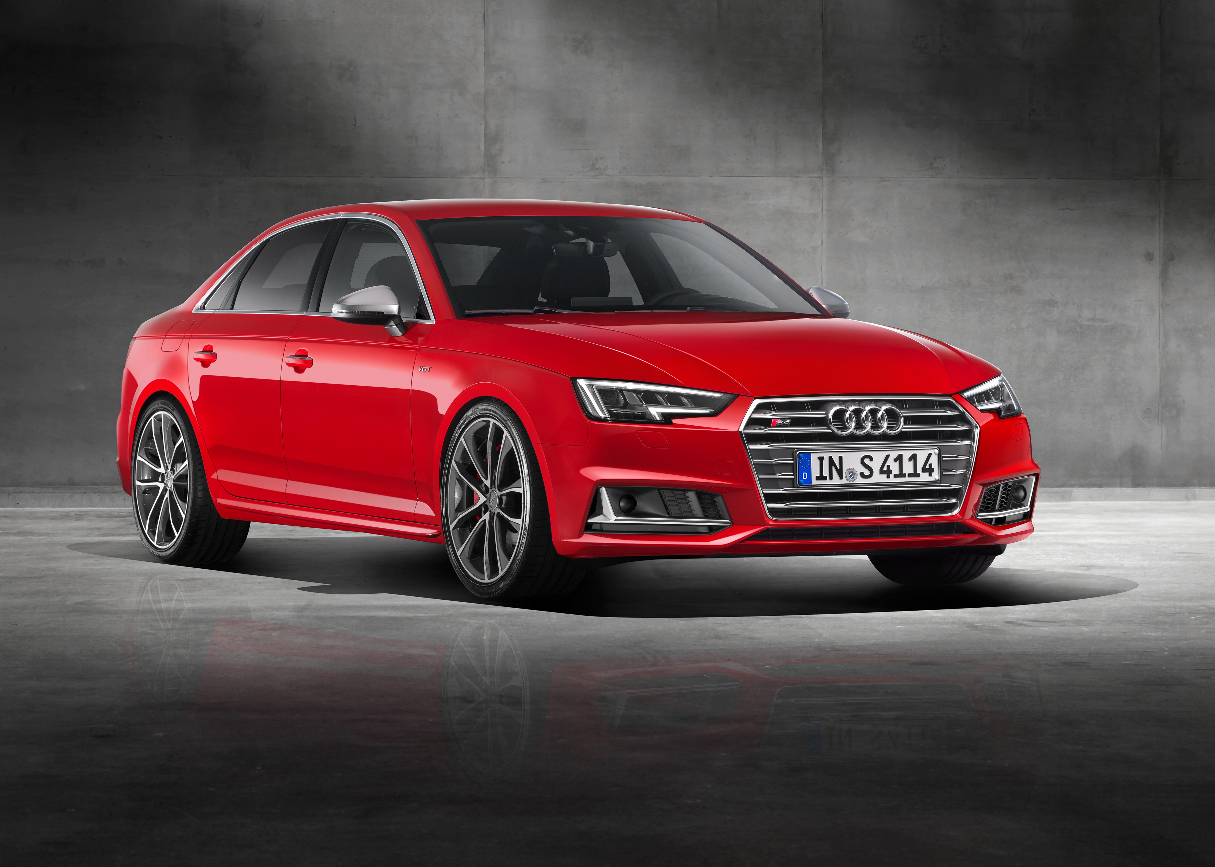 Red Audi S4 Sedan HD Wallpaper