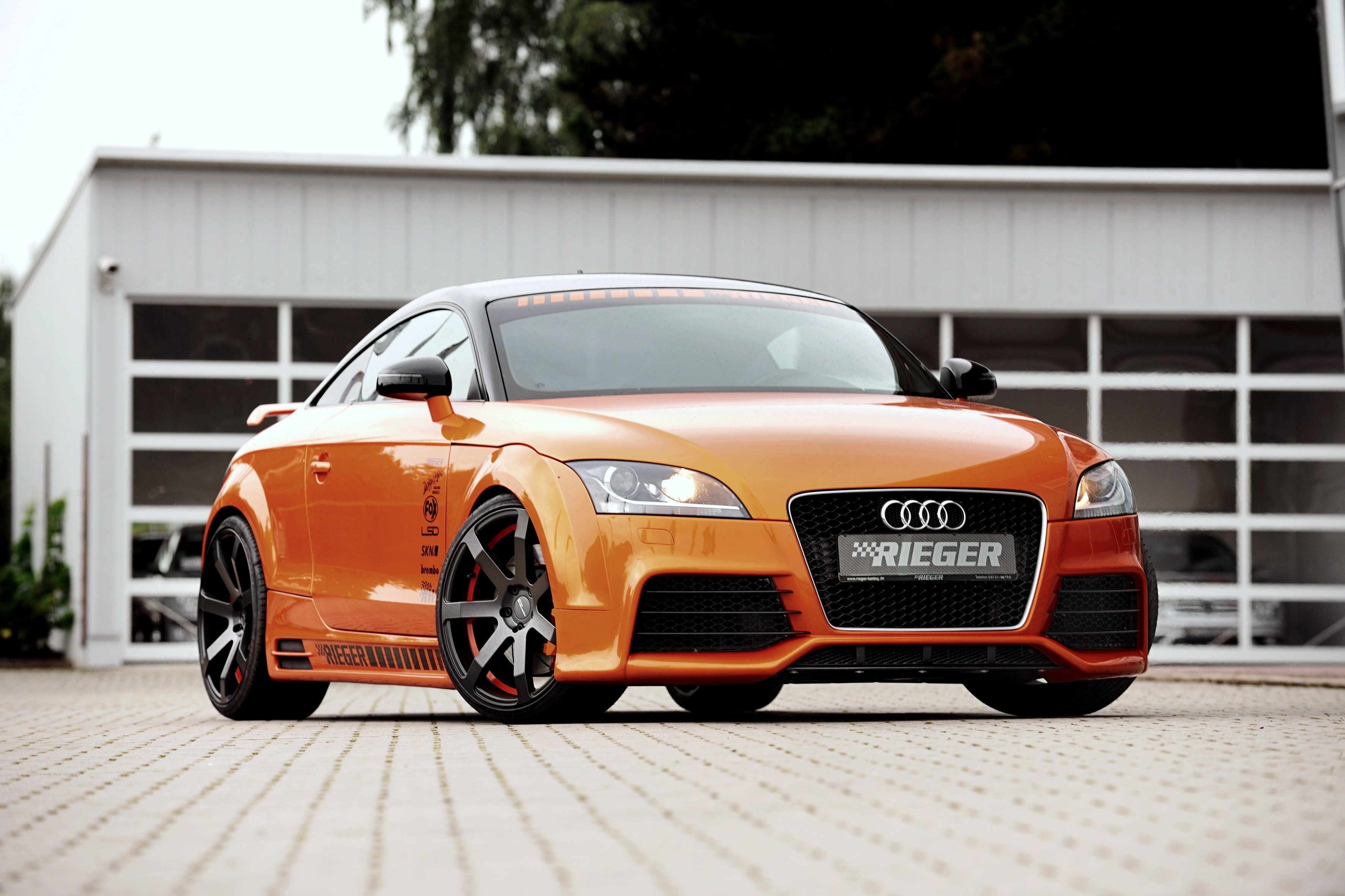 Orange Rieger Audi TT Coupe HD Wallpaper