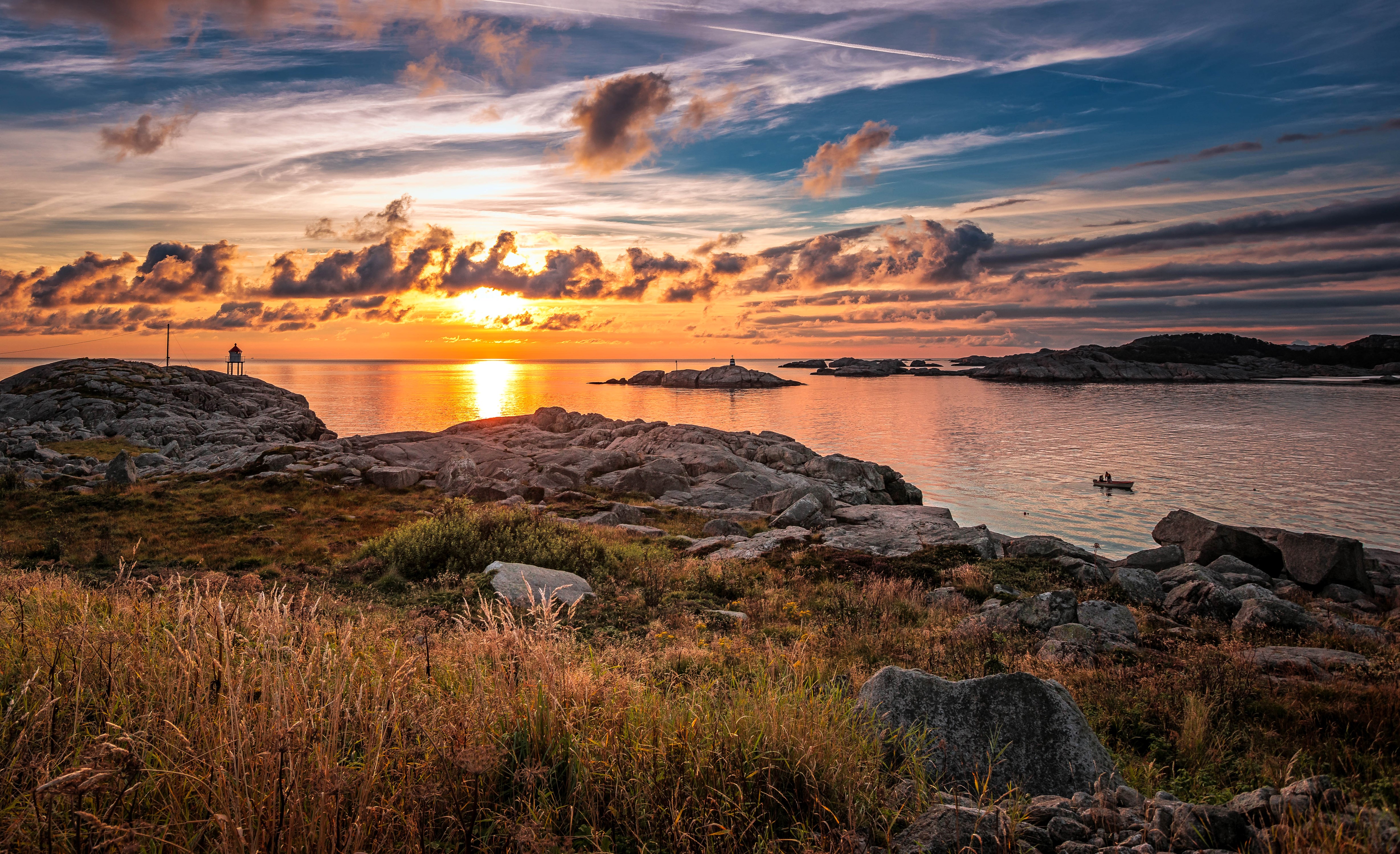 Sunset over the coast of Rogaland, Norway HD Wallpaper