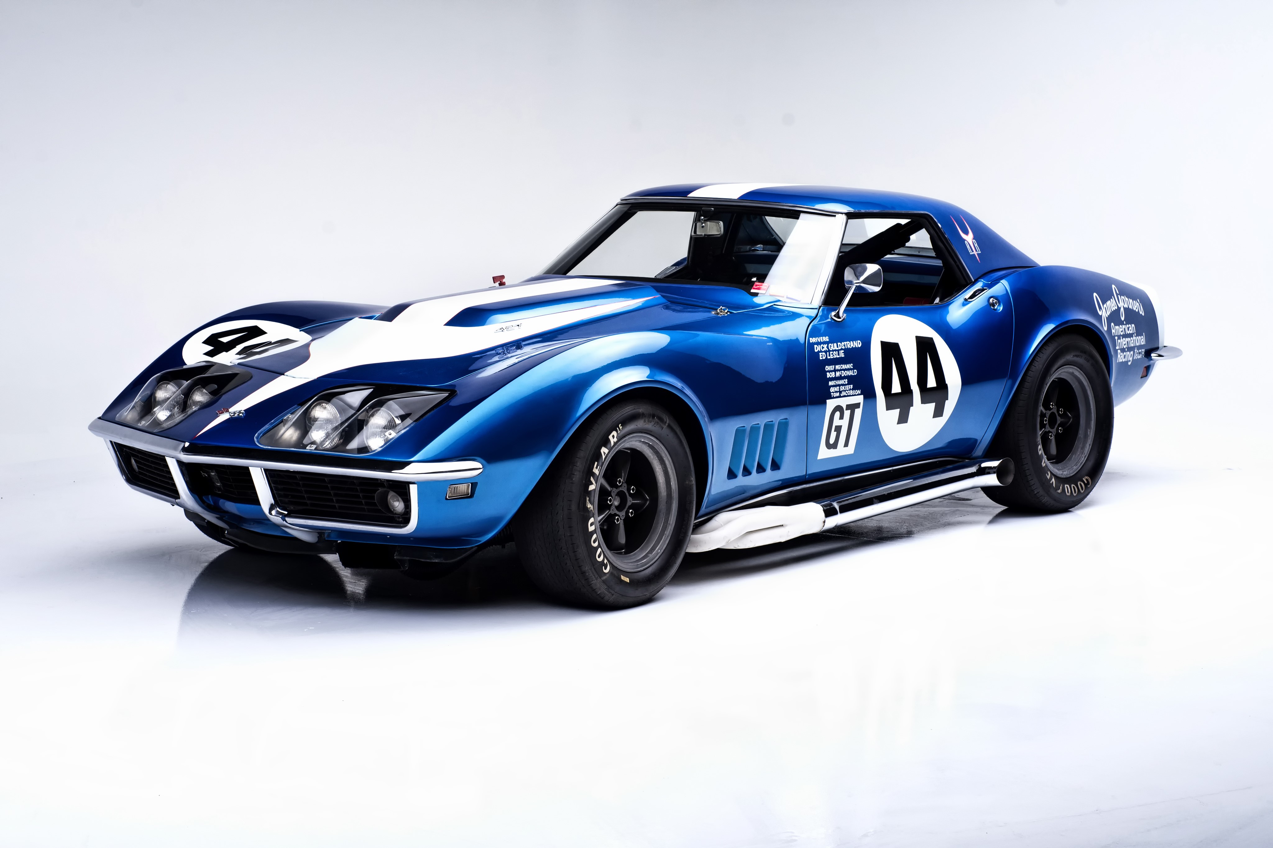 Blue Chevrolet Corvette GT race car HD Wallpaper