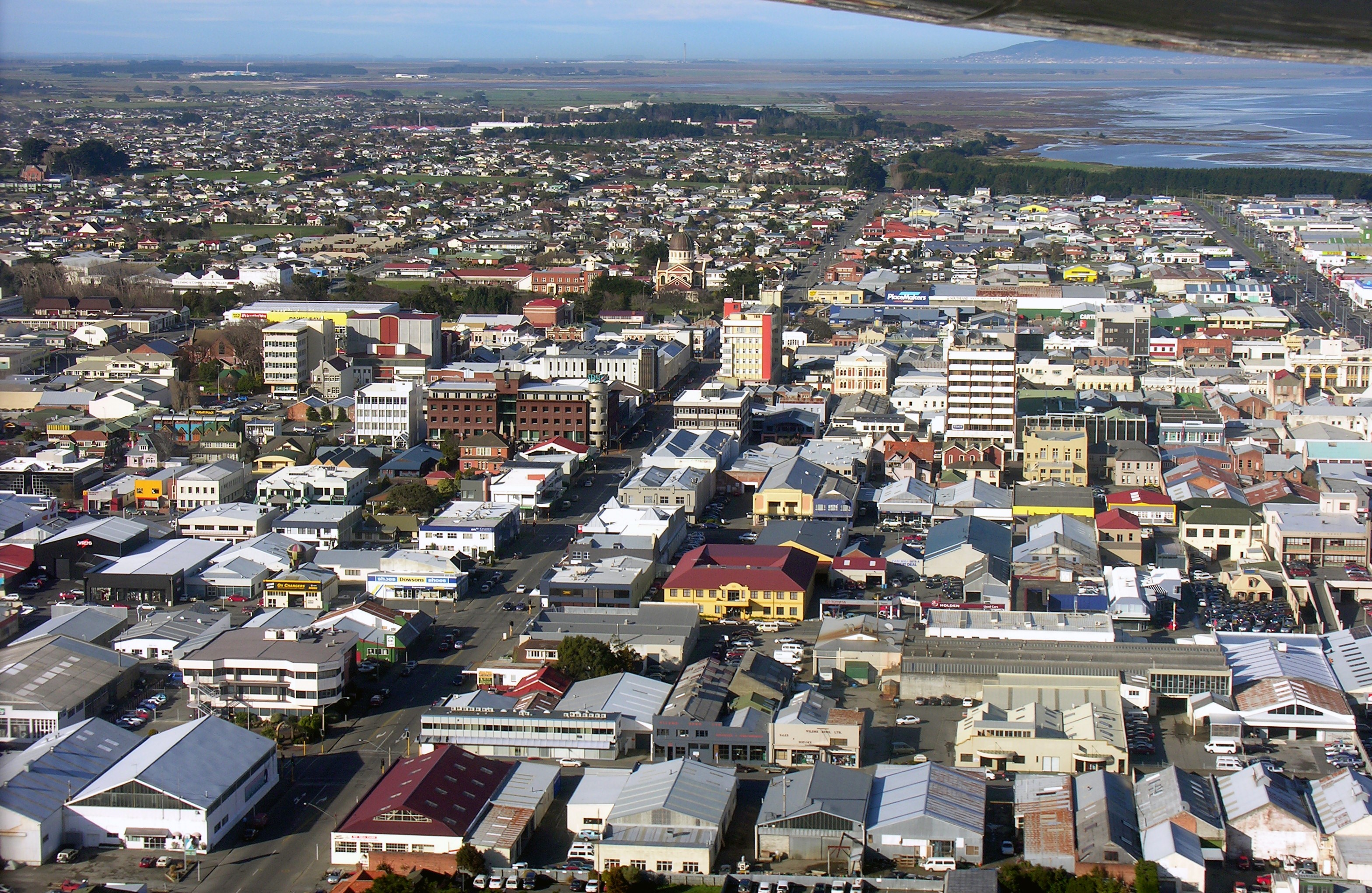 Aerial view of Invercargill, New Zealand HD Wallpaper