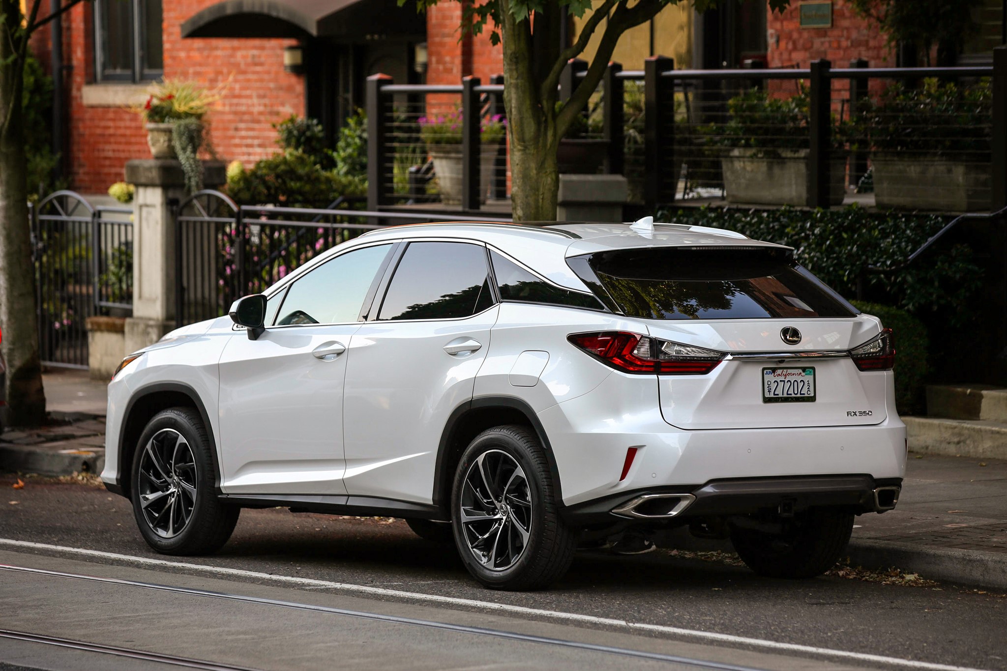White 2016 Lexus RX 350 parked on street HD Wallpaper