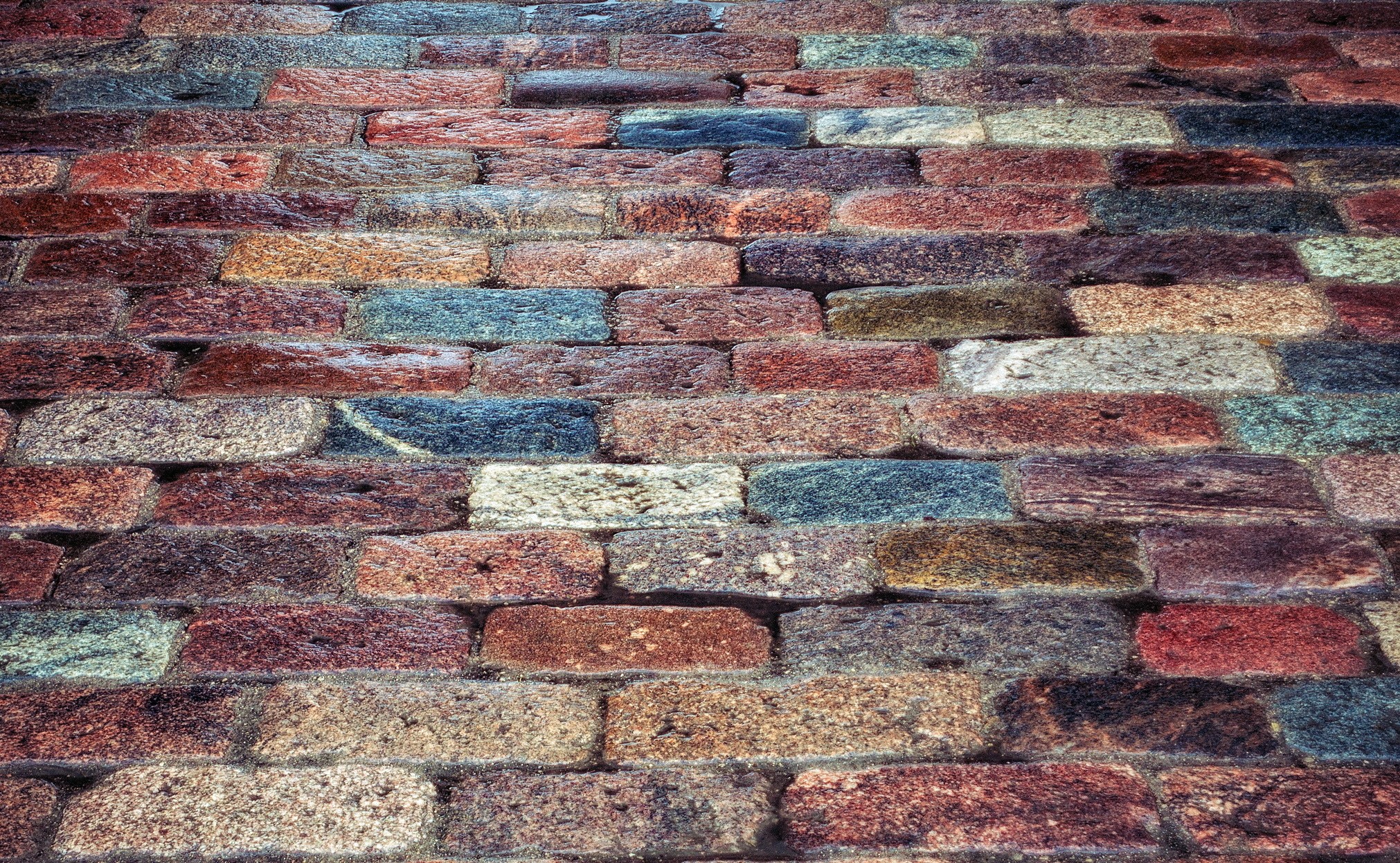 Colorful brick wall texture HD Wallpaper