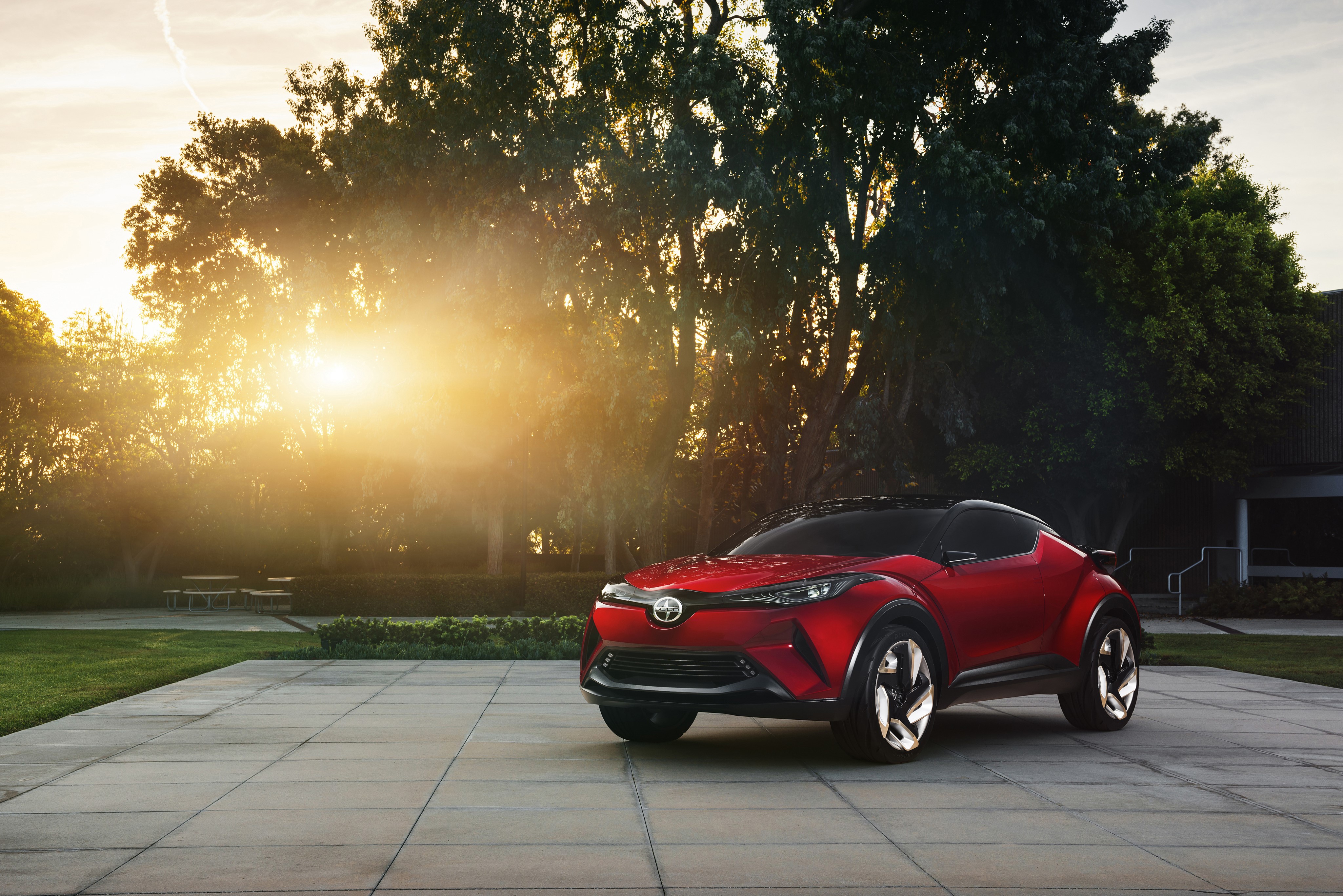 Red Toyota C-HR Concept car HD Wallpaper