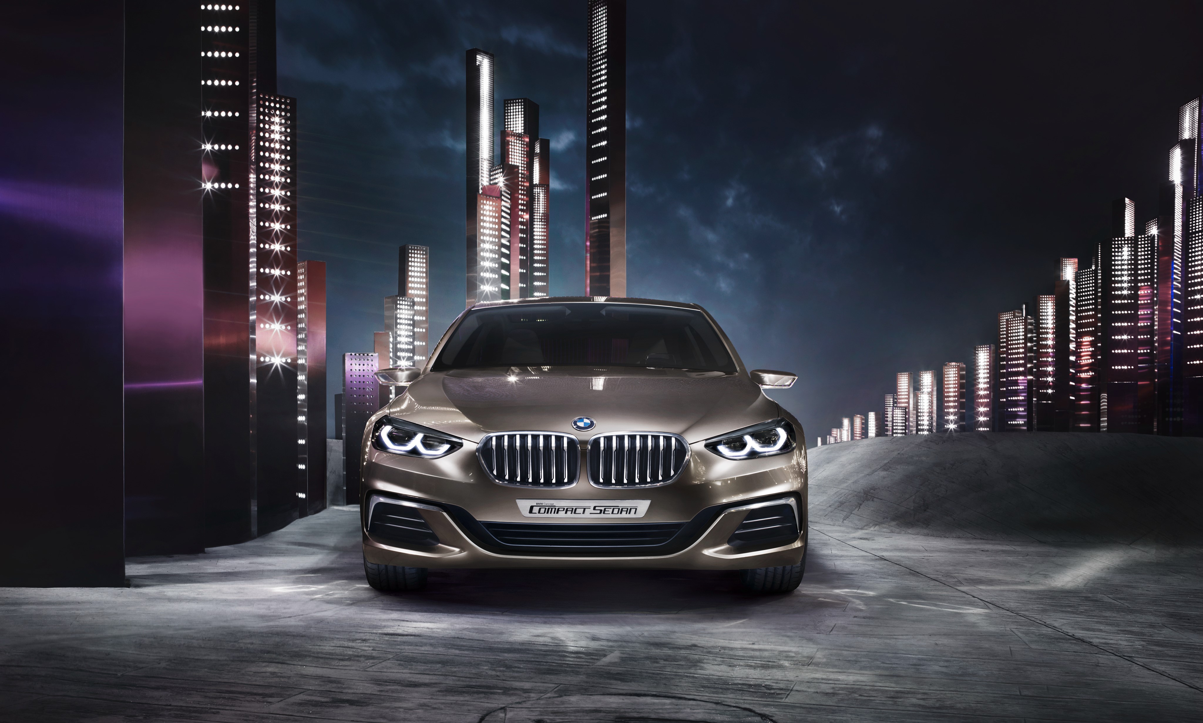 4K BMW Compact Sedan Concept Car Front View HD Wallpaper