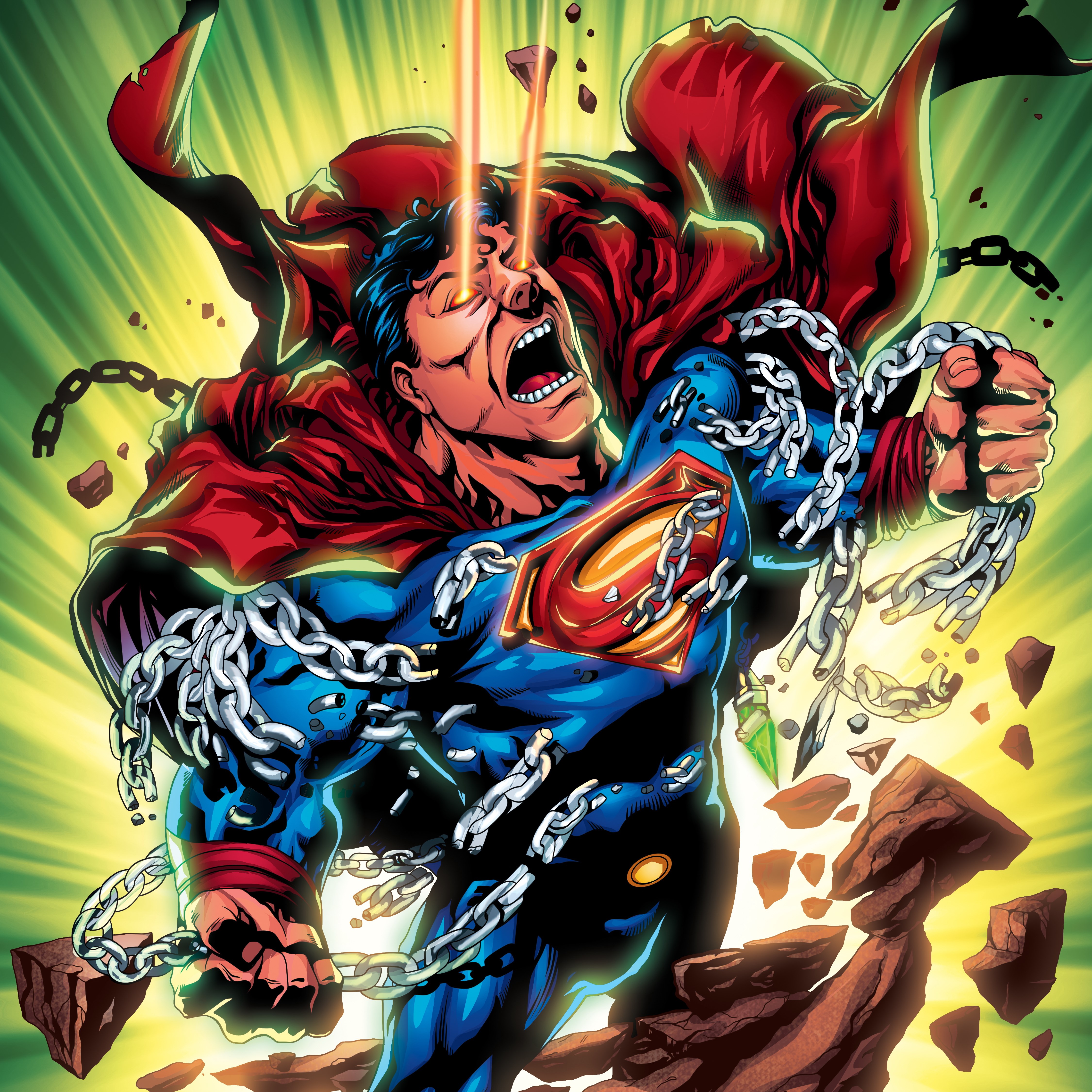 Superman from Heroes Comics bound by chains HD Wallpaper