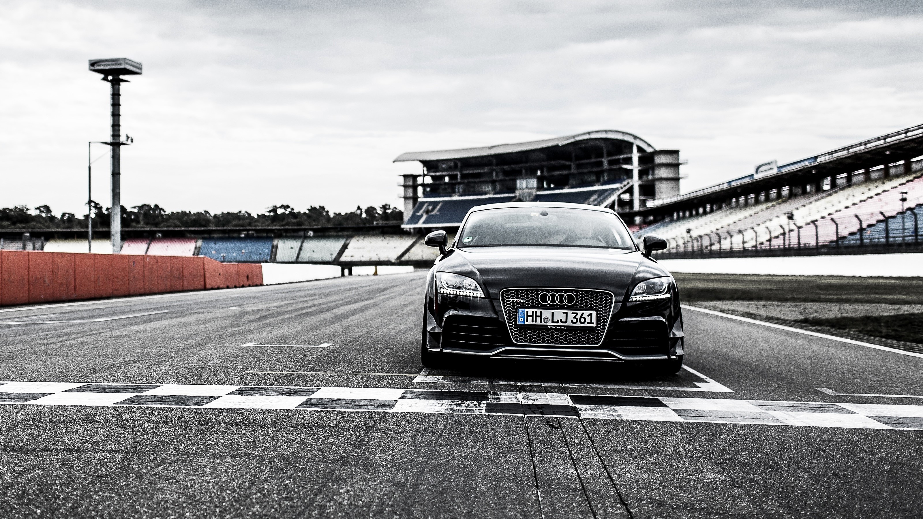 Black Audi TT RS Coupe on a Race Track HD Wallpaper