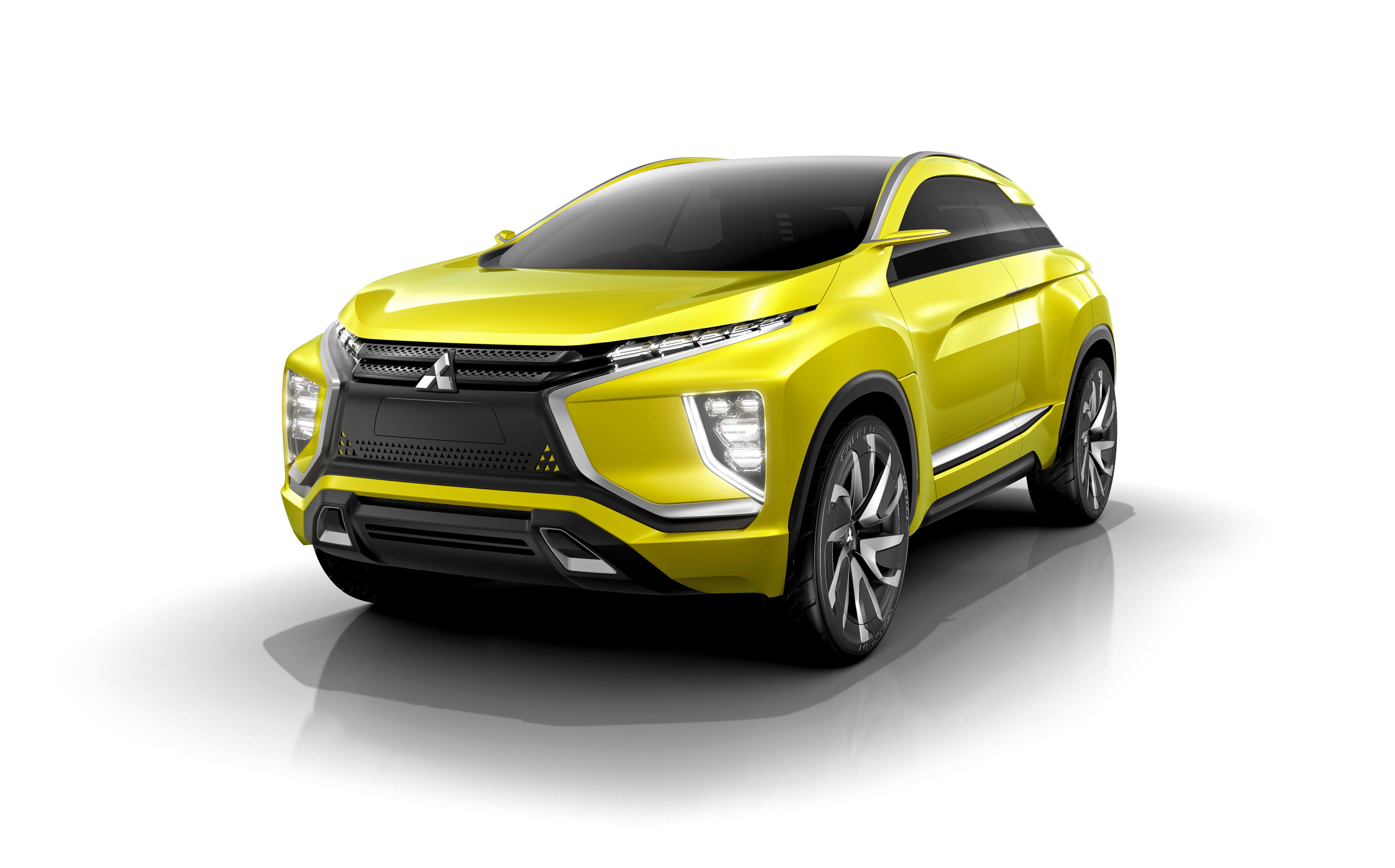 4K Yellow Mitsubishi 2015 eX Concept car HD Wallpaper