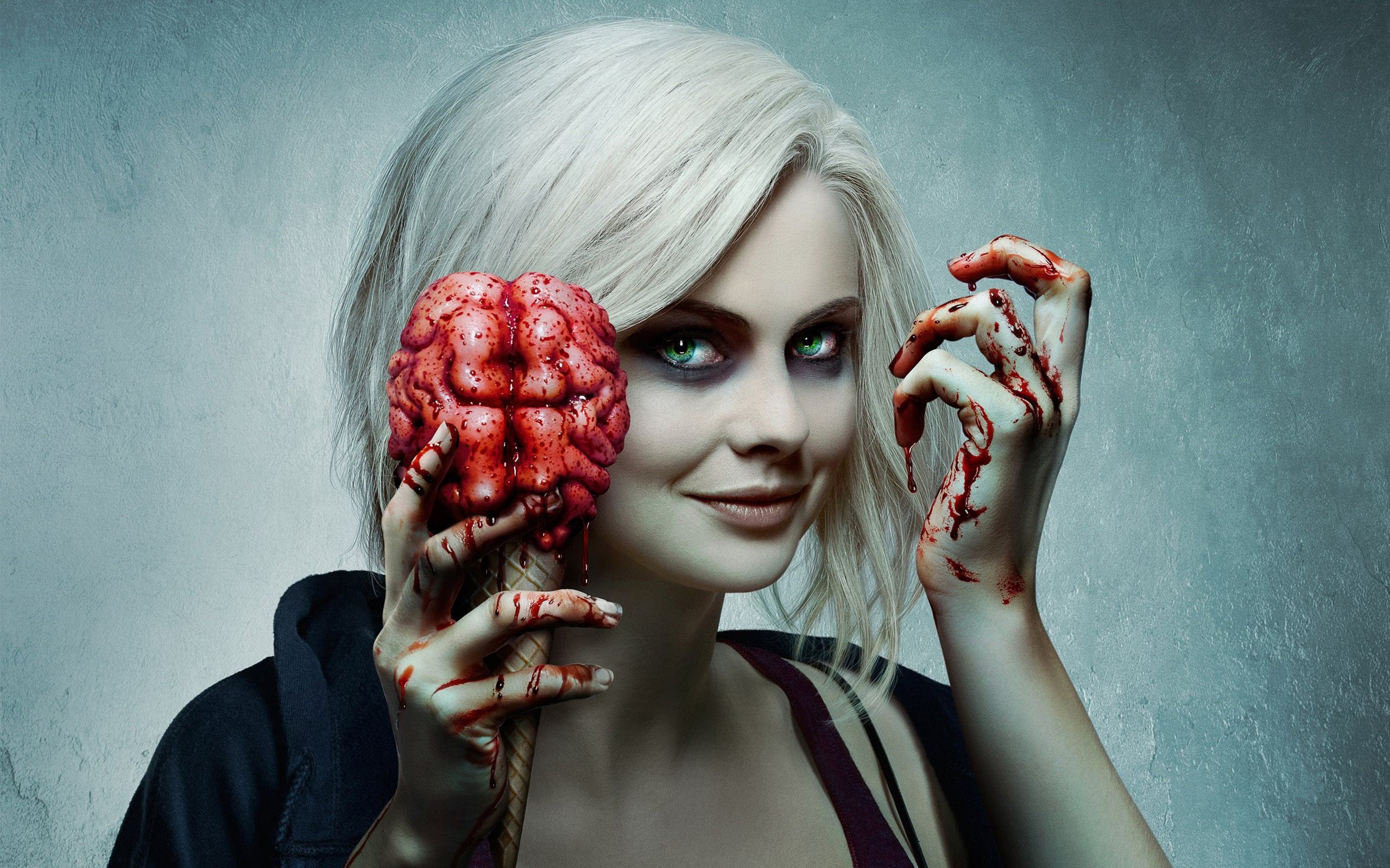 Liv Moore from iZombie holding a brain HD Wallpaper