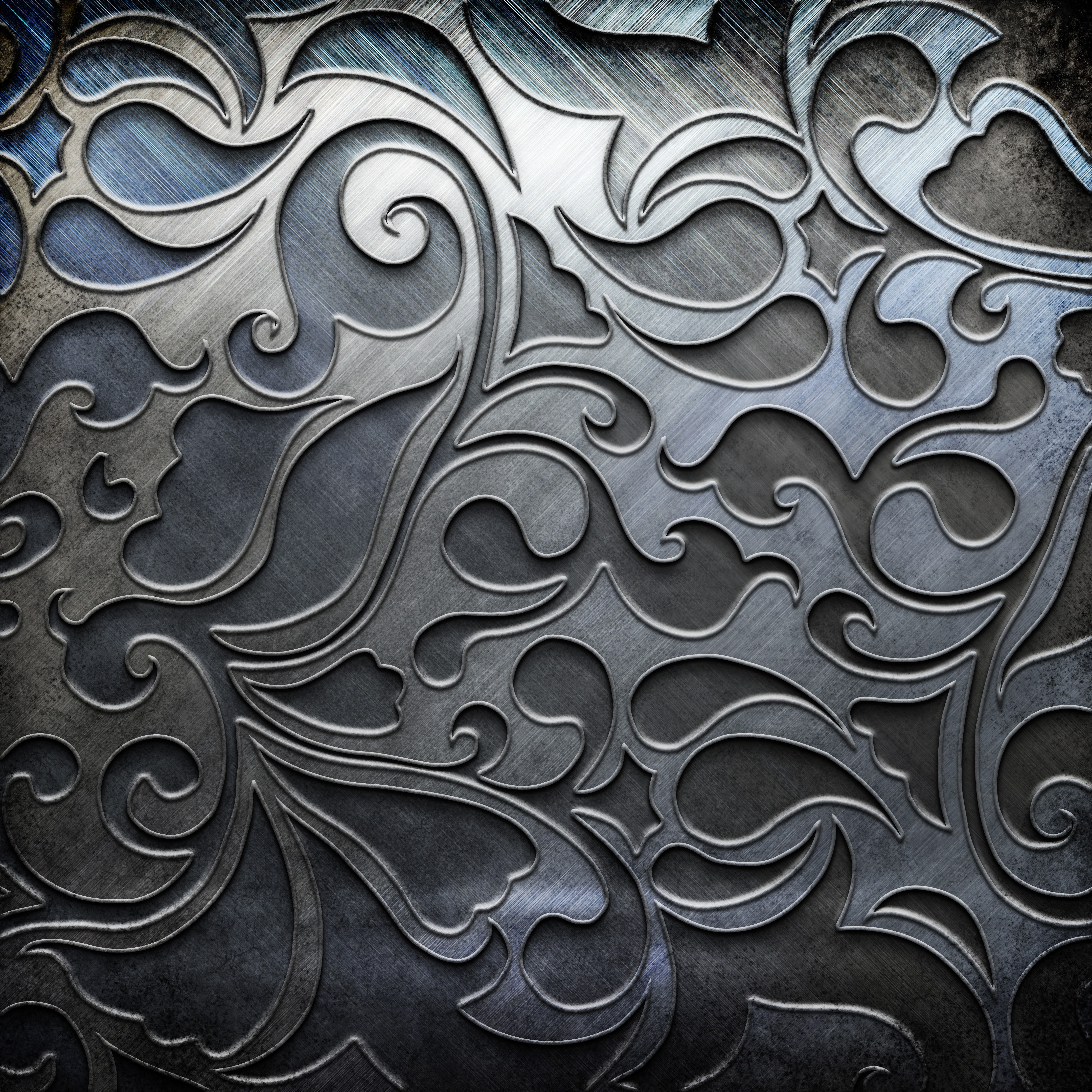 Metal Texture with Floral Tracery HD Wallpaper