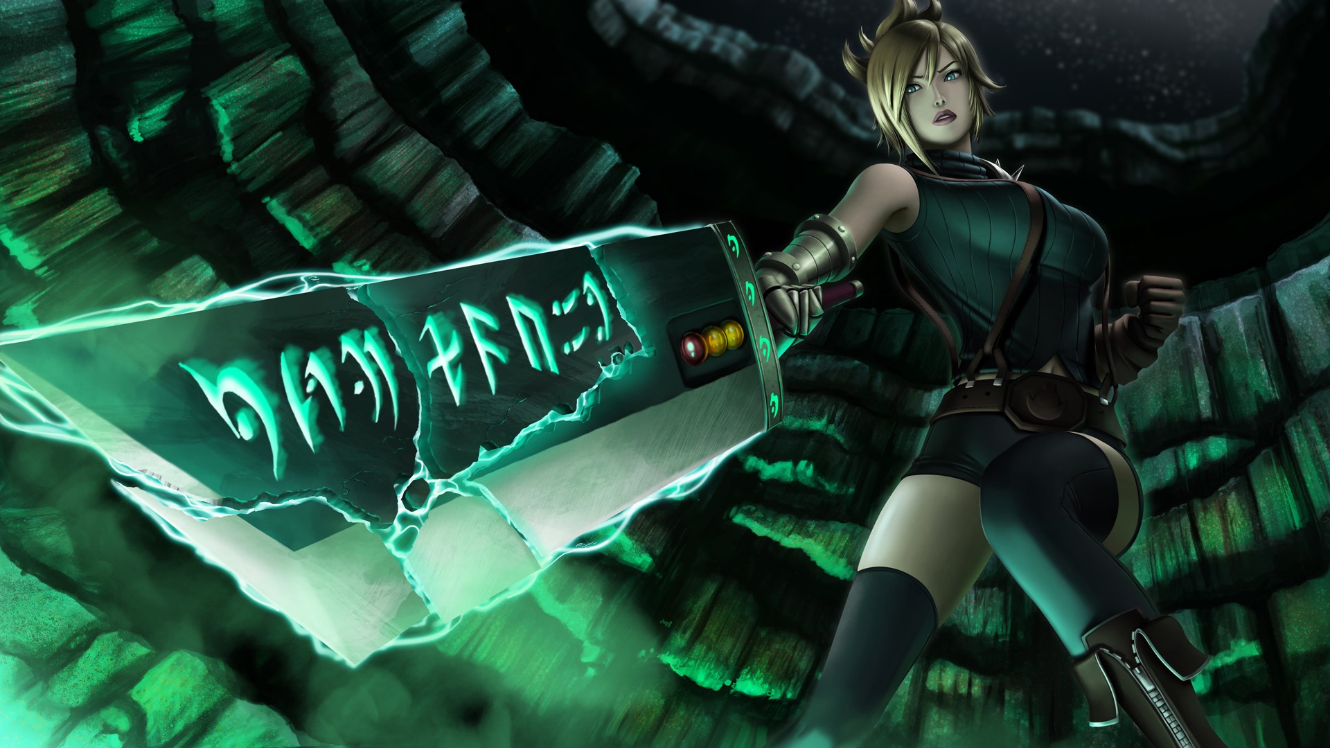 Riven from League of Legends with a large sword HD Wallpaper