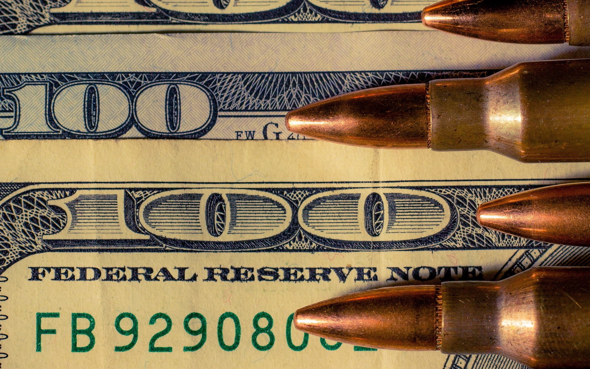 Bullets on US Dollar Bills HD Wallpaper