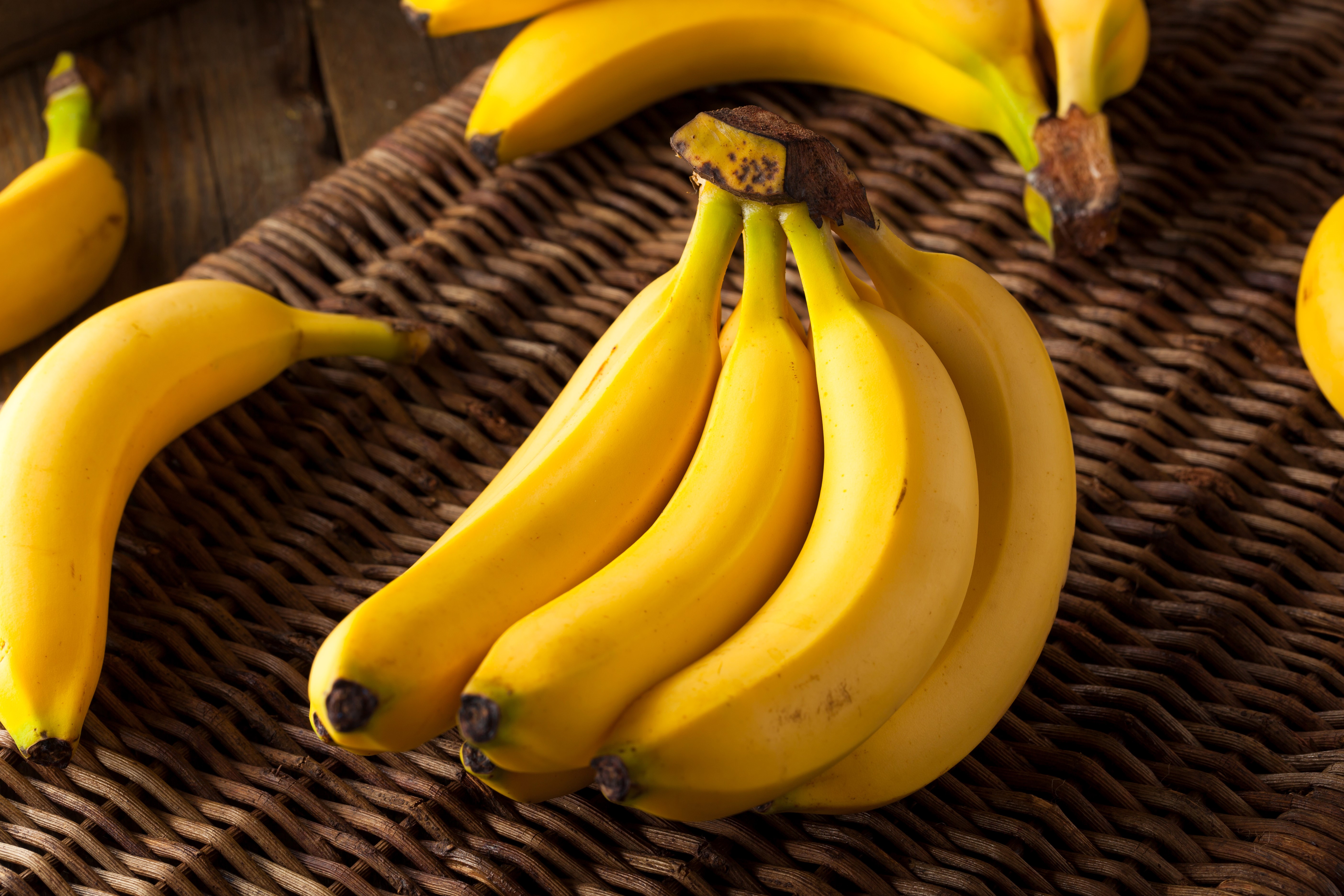 Bananas on a Wicker Mat HD Wallpaper