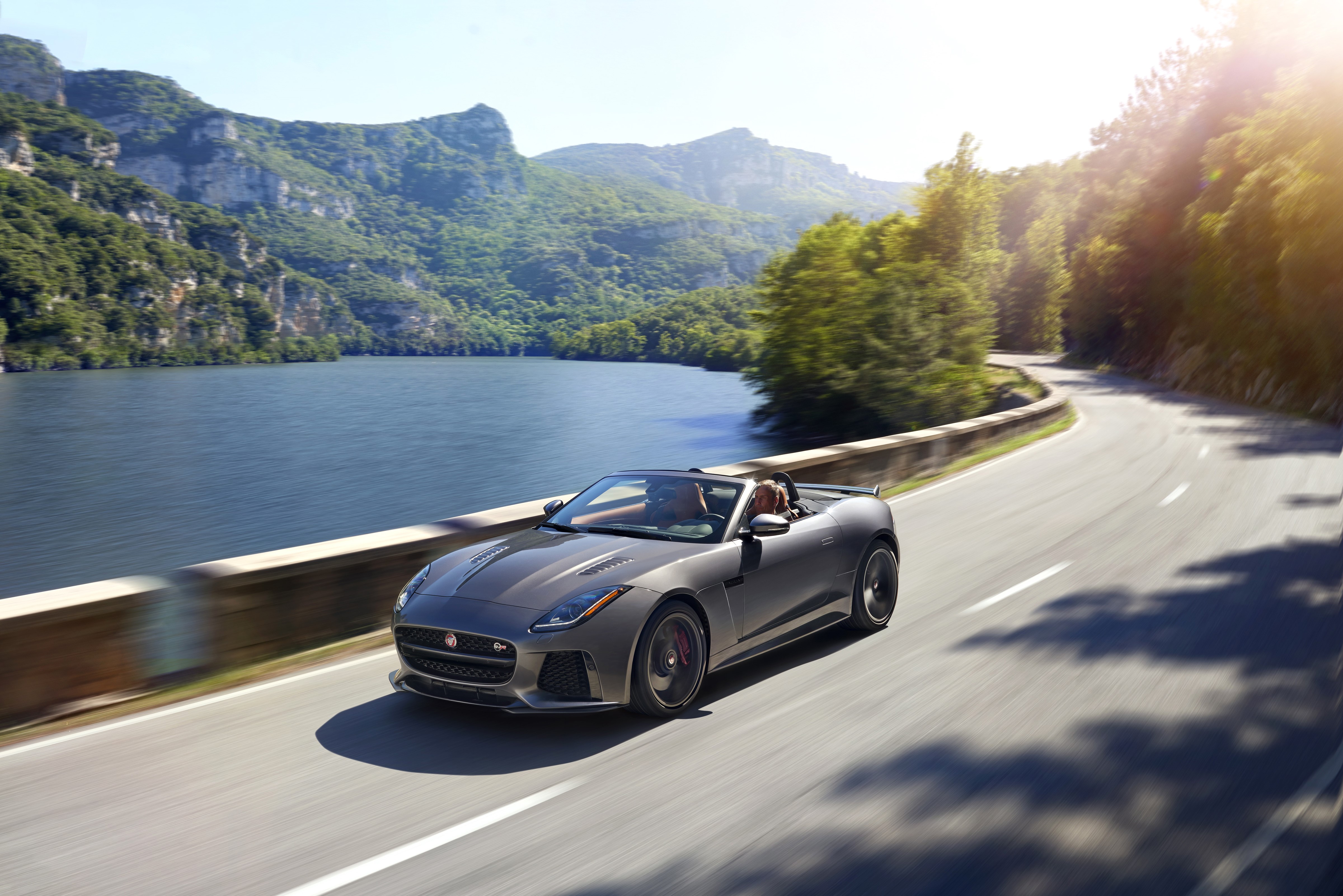 2016 Jaguar F-Type SVR Convertible on a Road HD Wallpaper