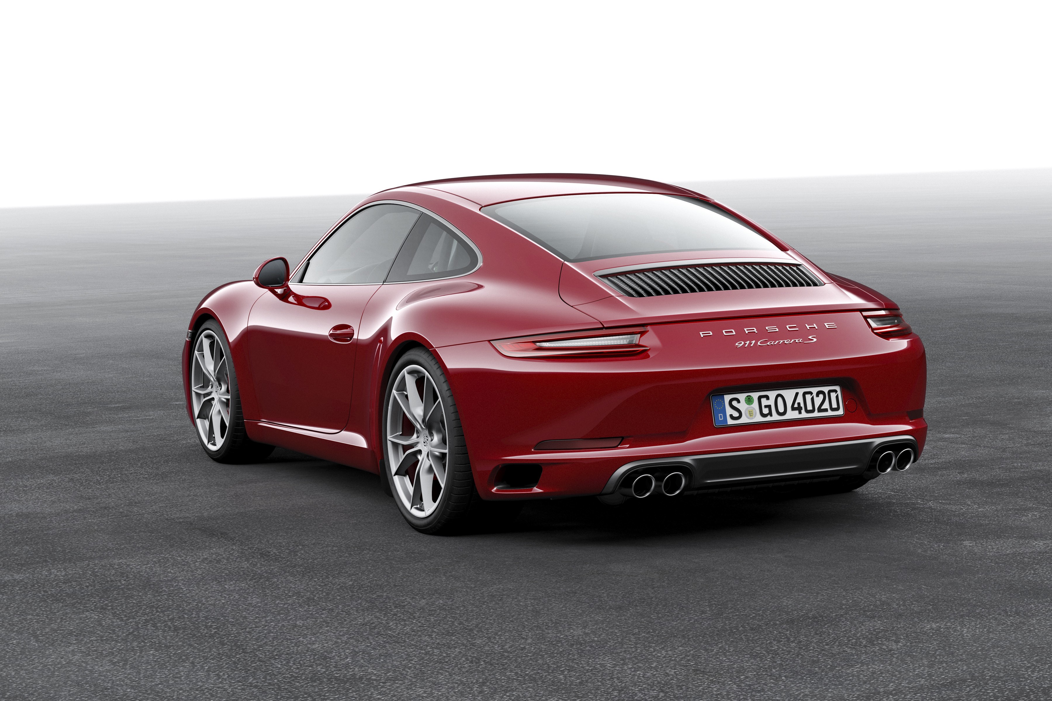 Porsche 911 Carrera S Coupe, wine color, back view HD Wallpaper