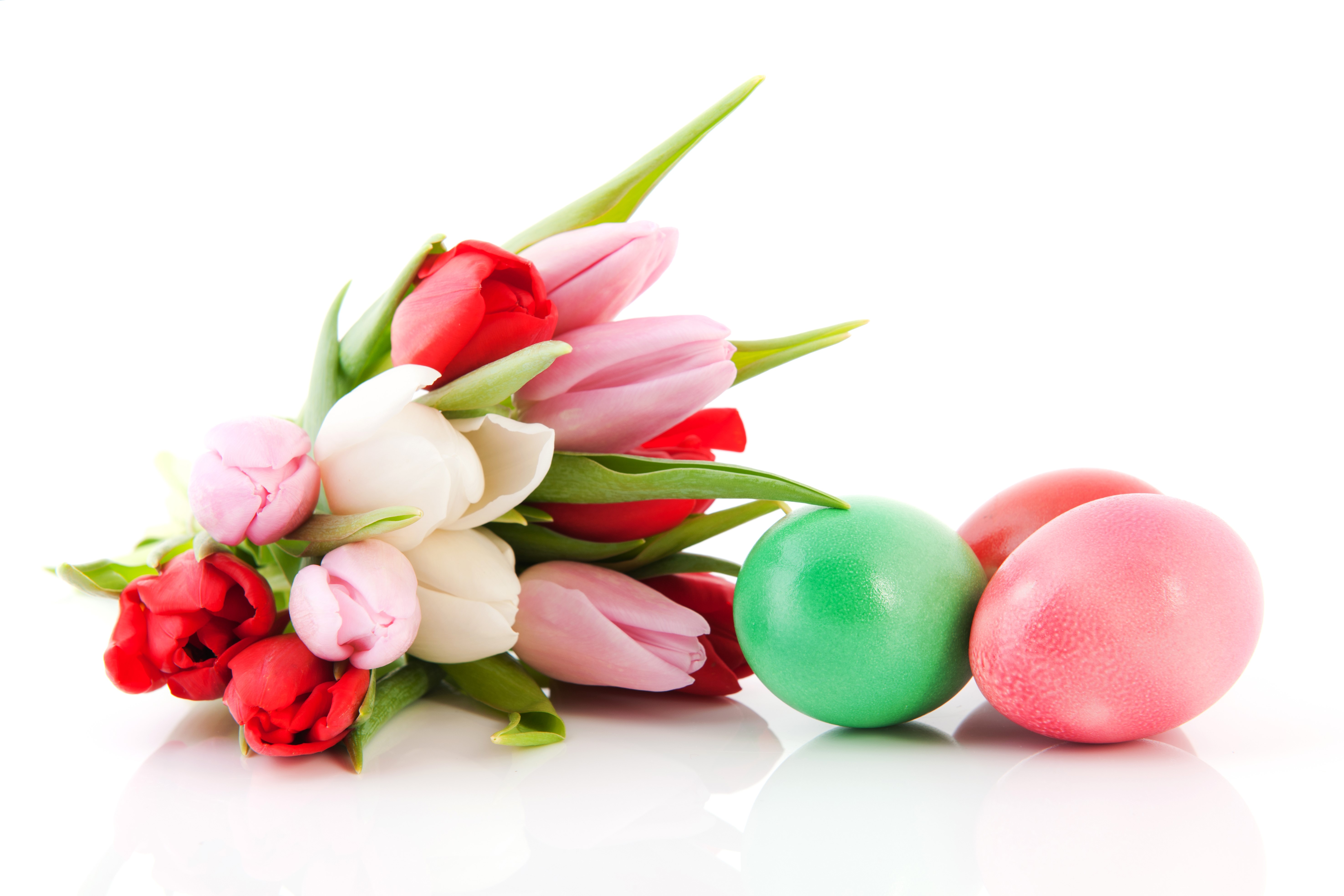 Easter Tulips and Eggs HD Wallpaper