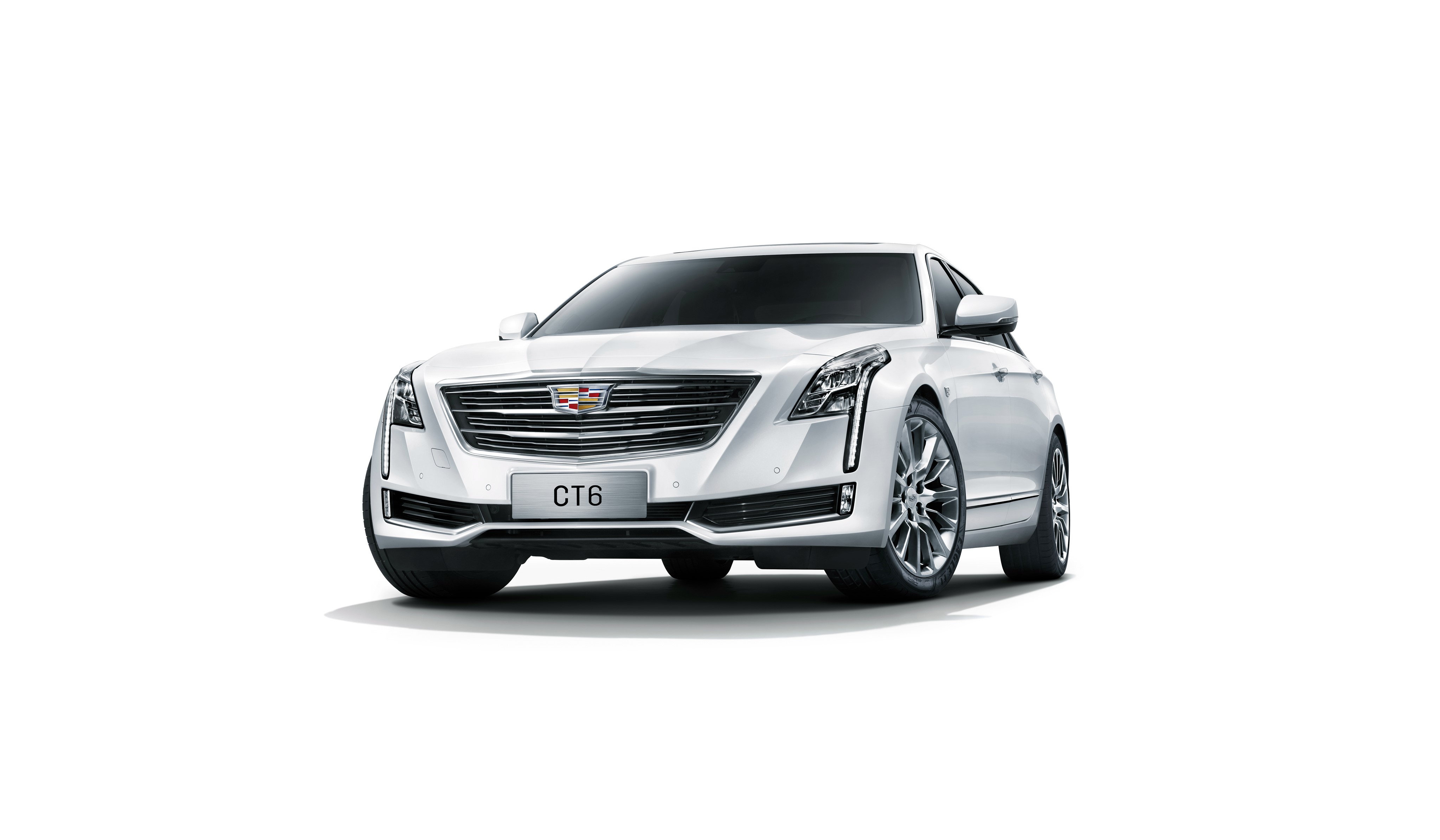 White Cadillac CT6 Front View HD Wallpaper