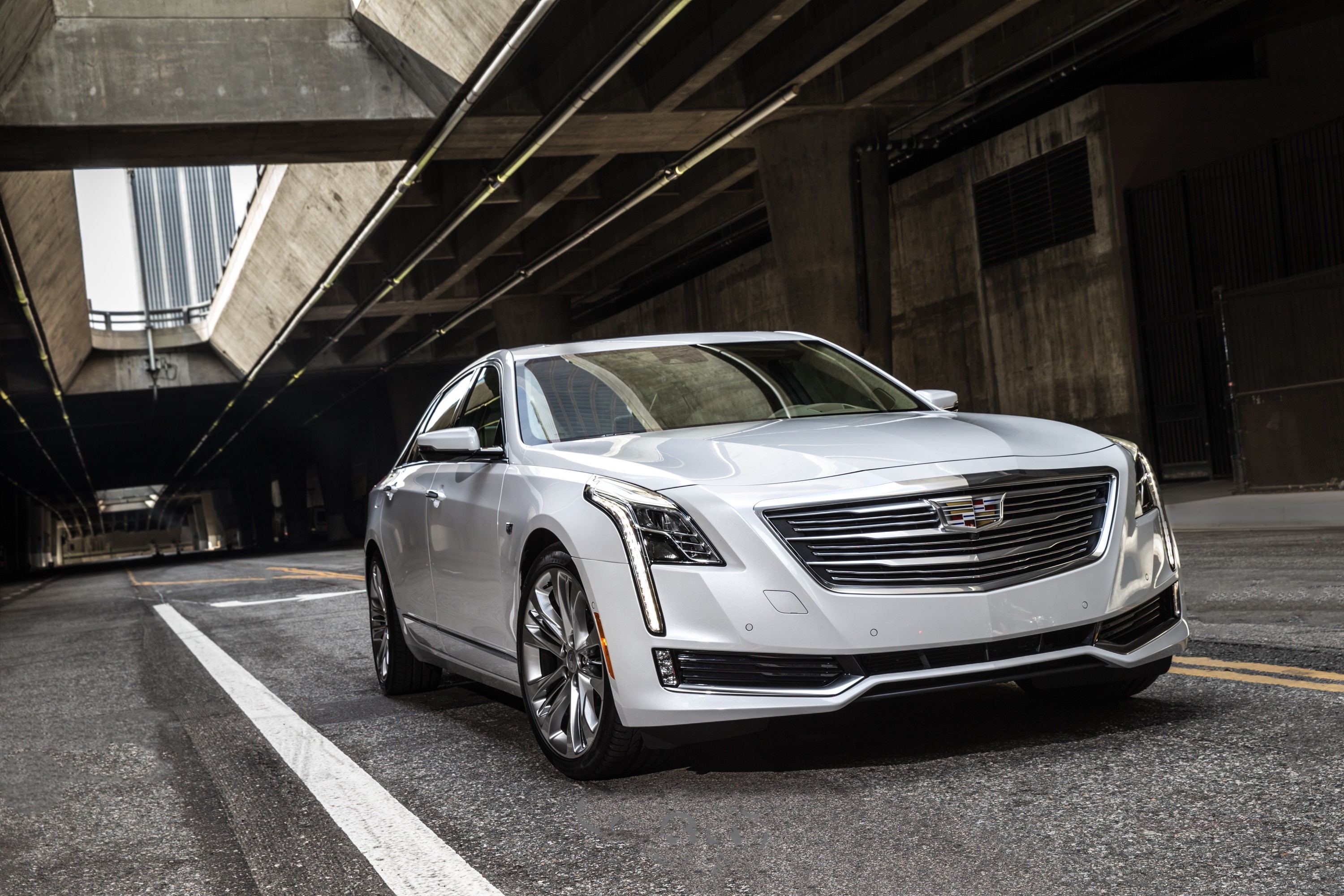 White Cadillac CT6 Sedan HD Wallpaper
