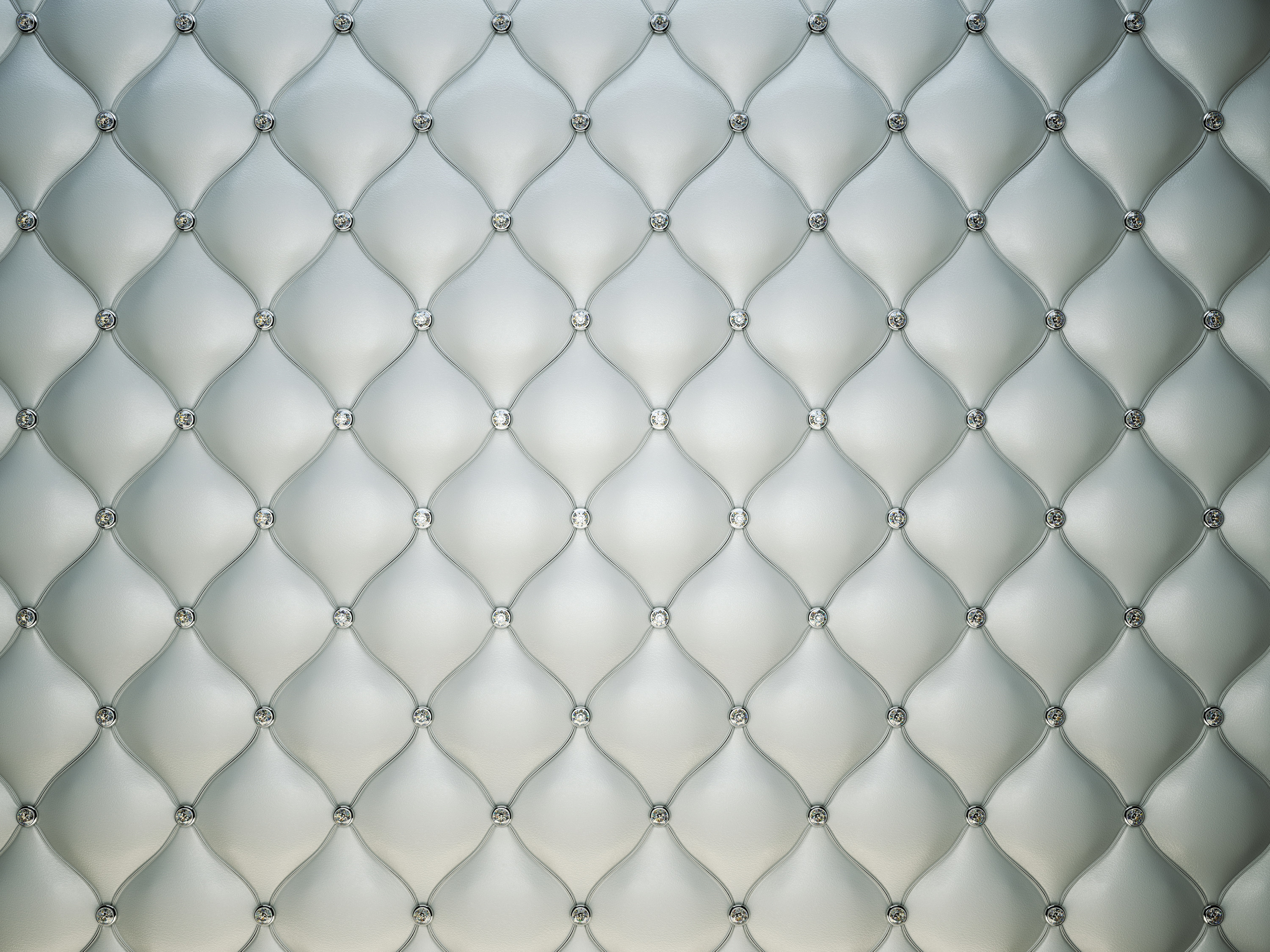 White tufted leather texture with diamonds HD Wallpaper