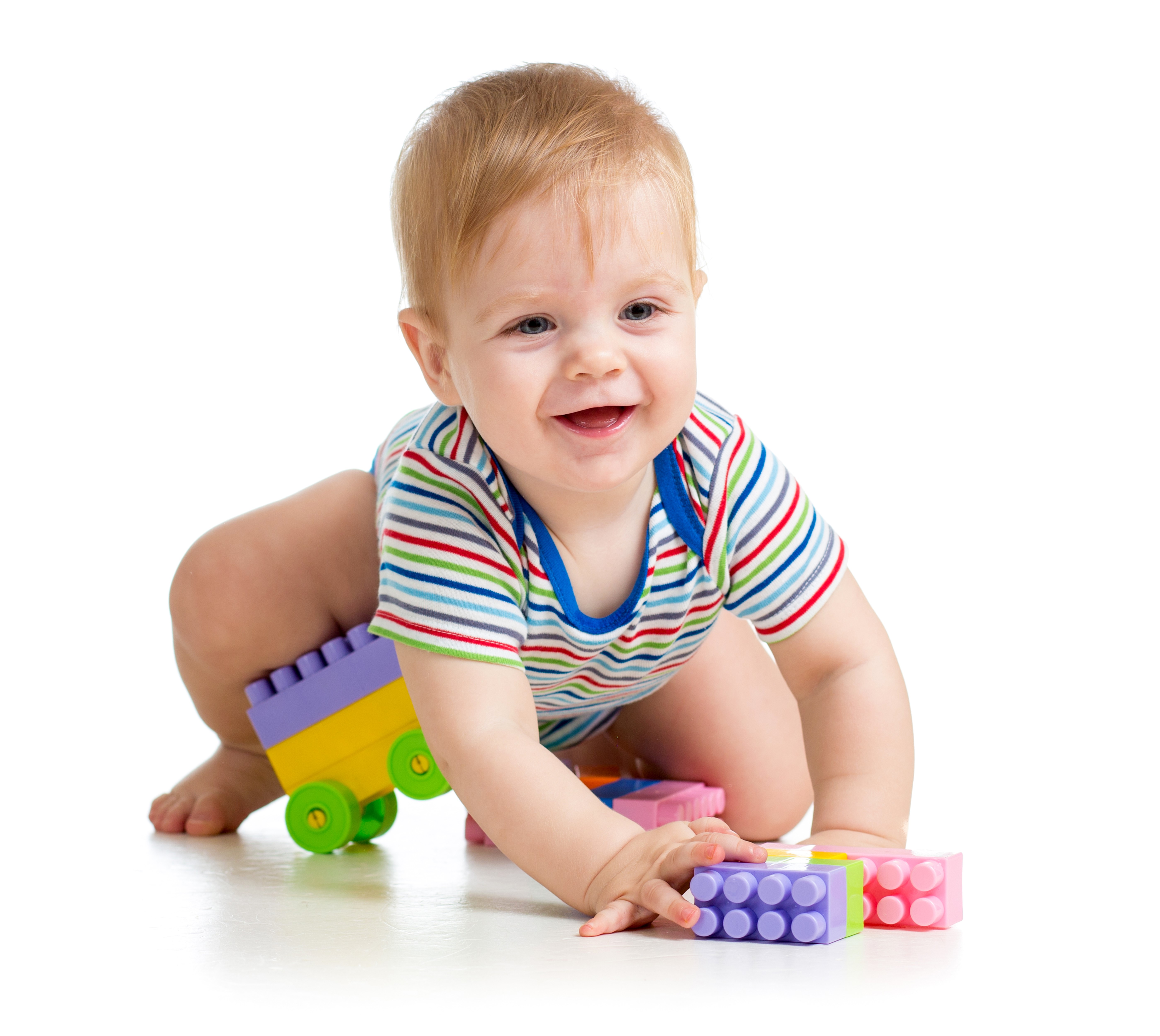 Baby playing with colorful toys HD Wallpaper