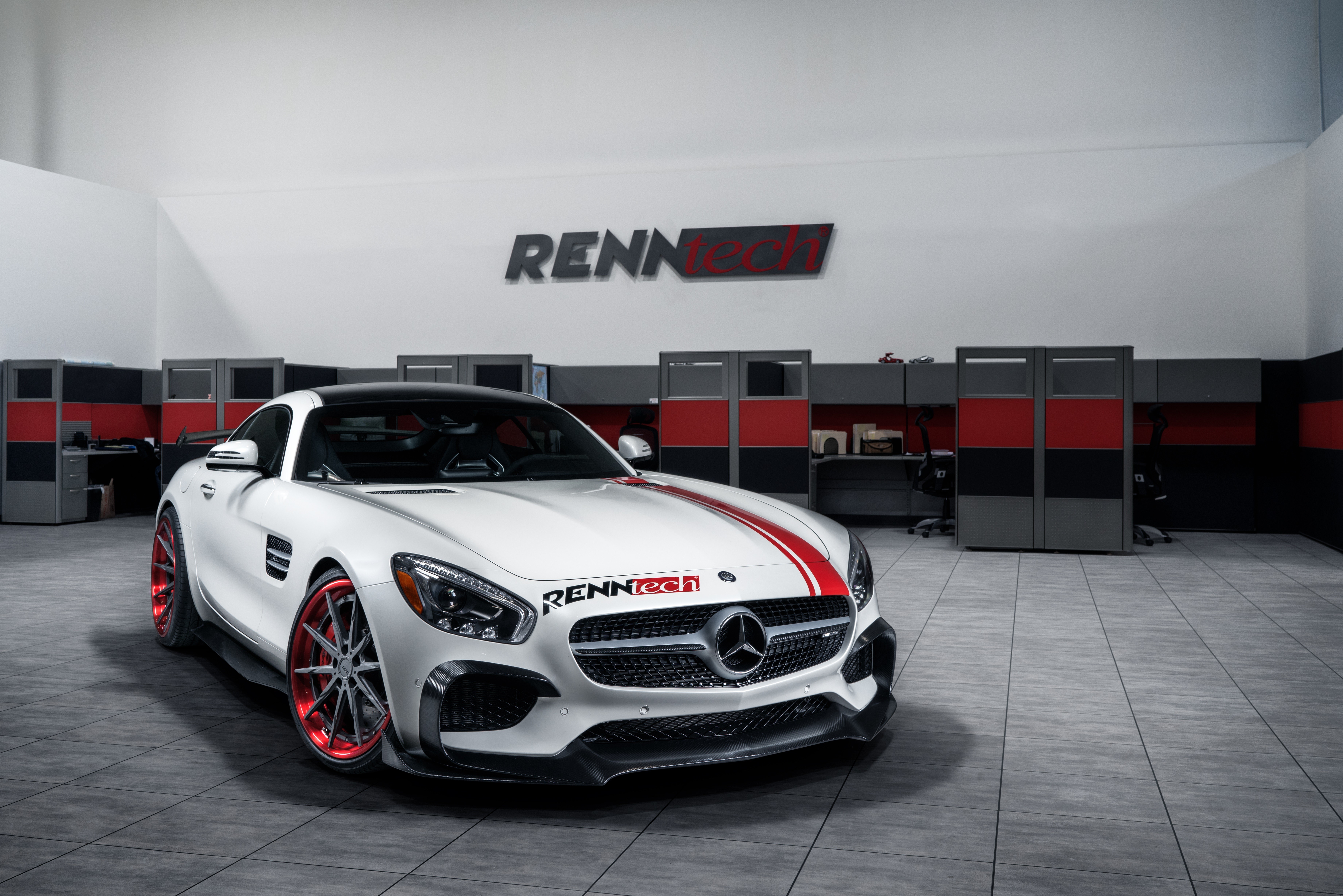 White Mercedes-Benz GT-S 1 RENNtech by William Stern HD Wallpaper
