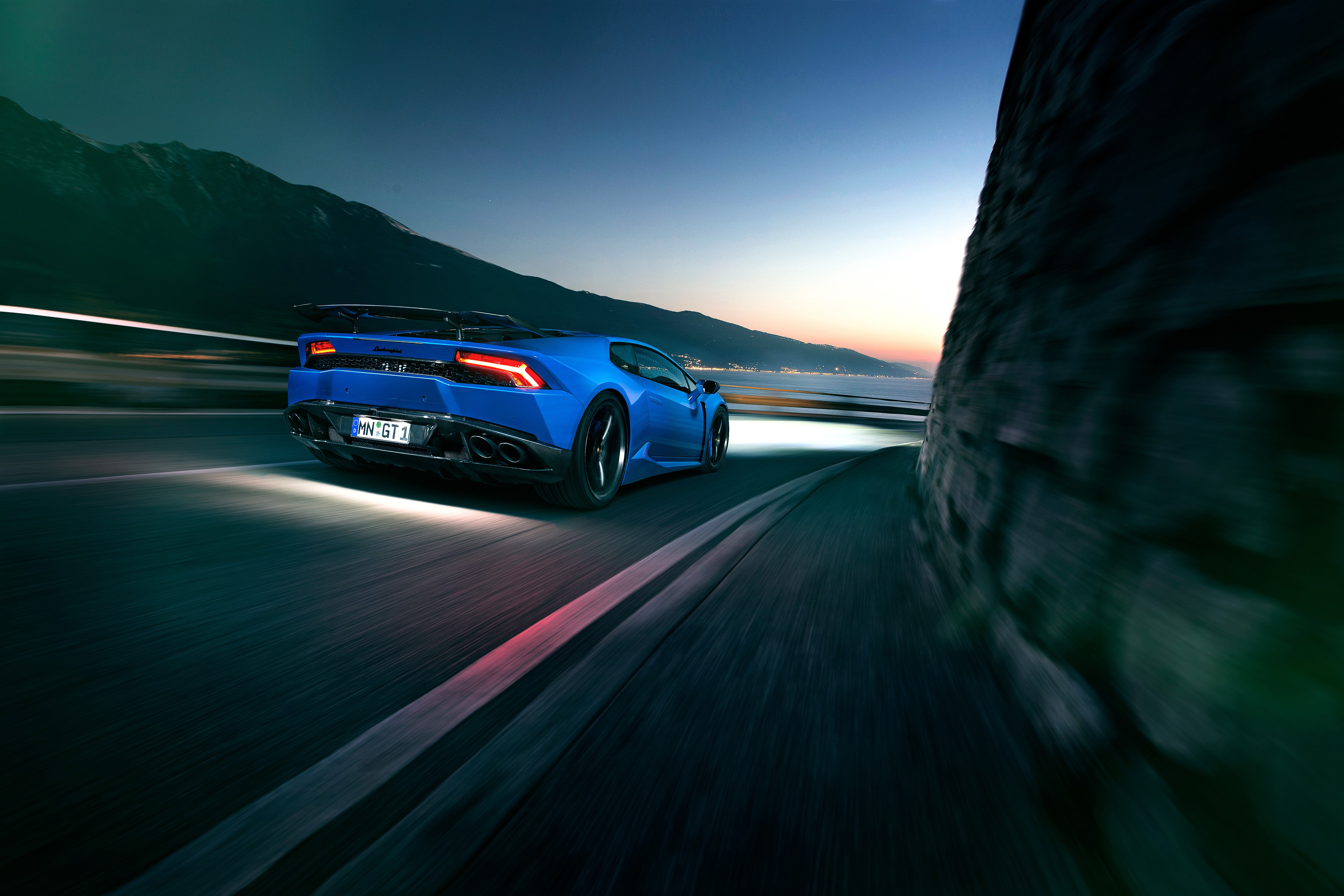 4K Novitec Torado Huracan Lamborghini Back View Motion HD Wallpaper