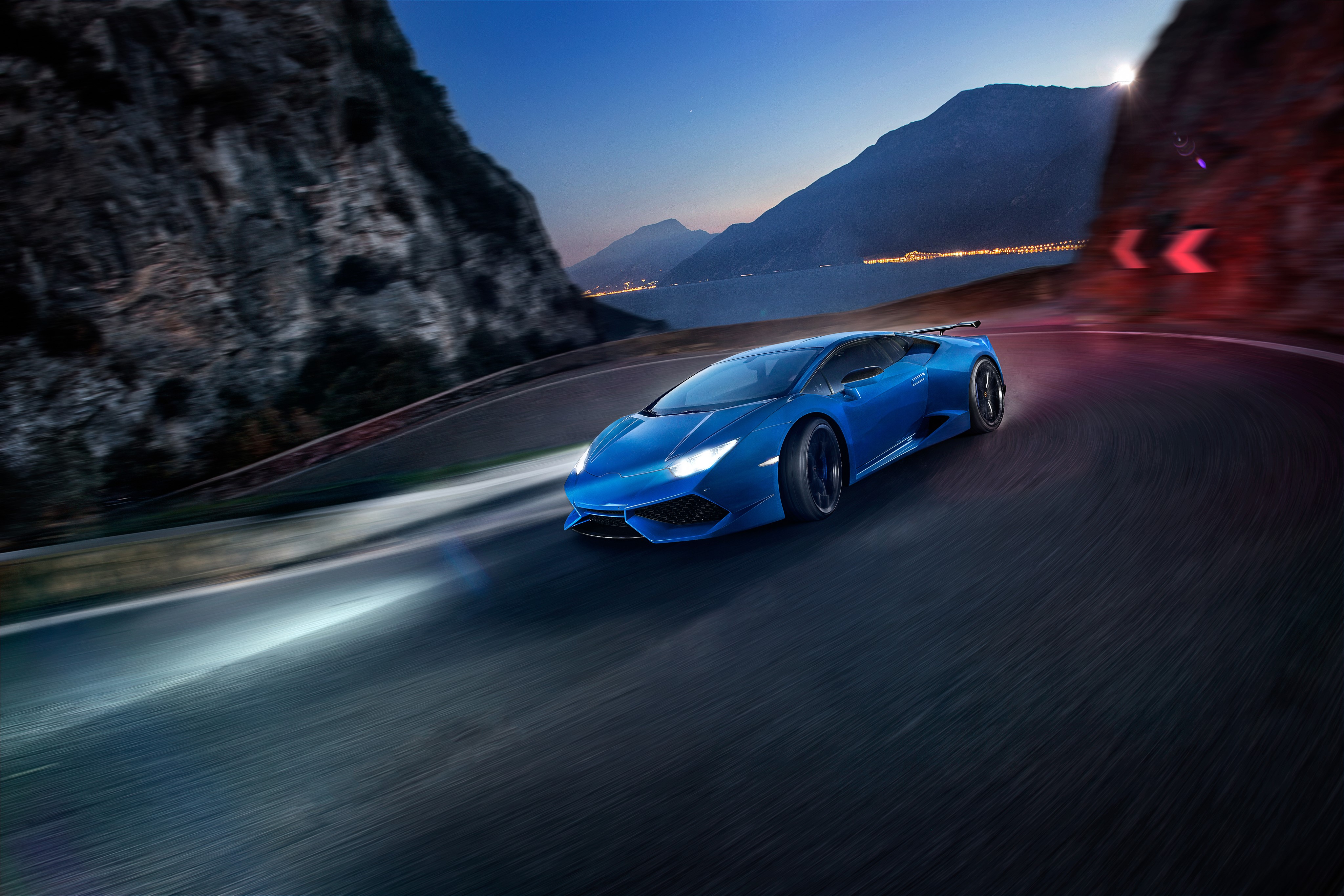 4K Novitec Torado Huracan Lamborghini on Mountain Road HD Wallpaper